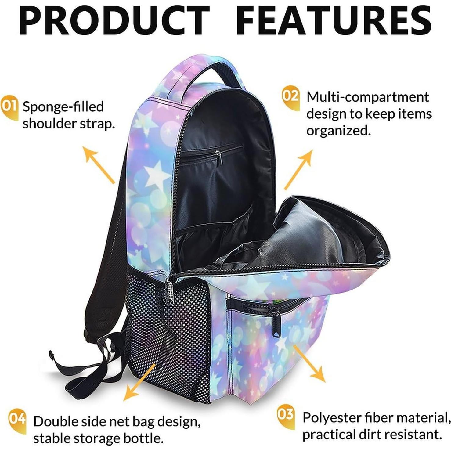 Mochila Escolar para Niñas Hadas 30.5x13.7x43.2 cm