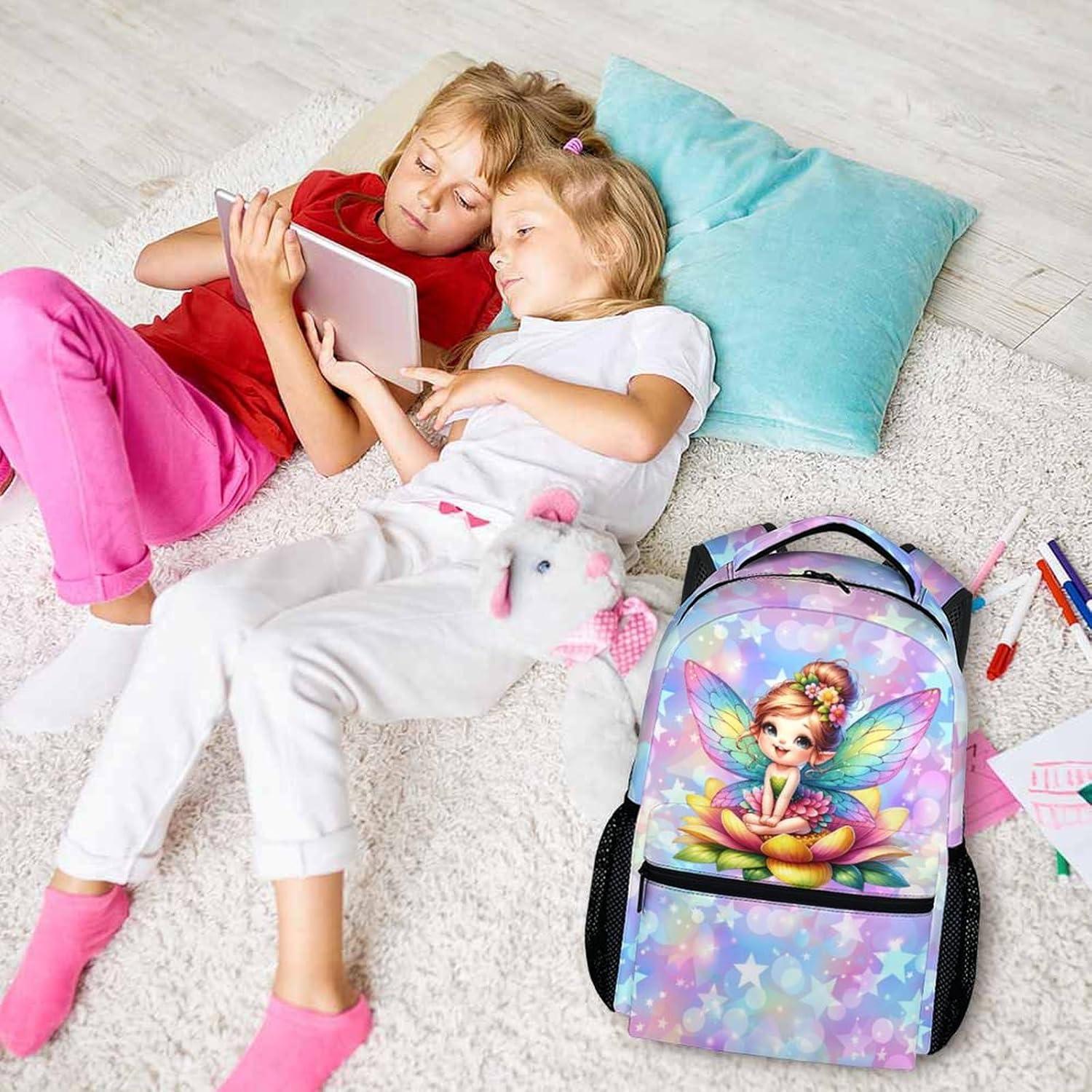 Mochila Escolar para Niñas Hadas 30.5x13.7x43.2 cm