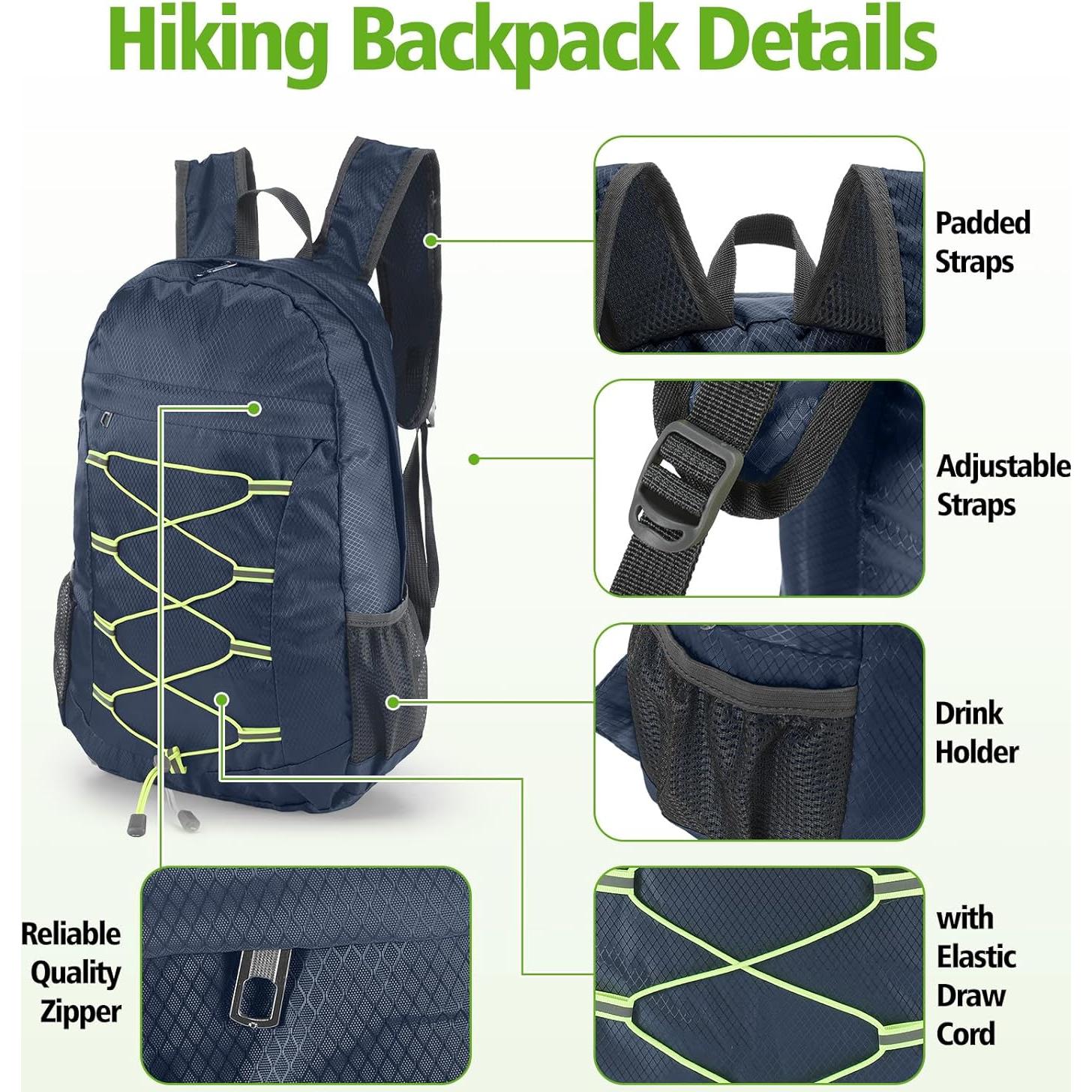 12 Mochilas Plegables Azules Dansydaisy 43 cm para Viajes