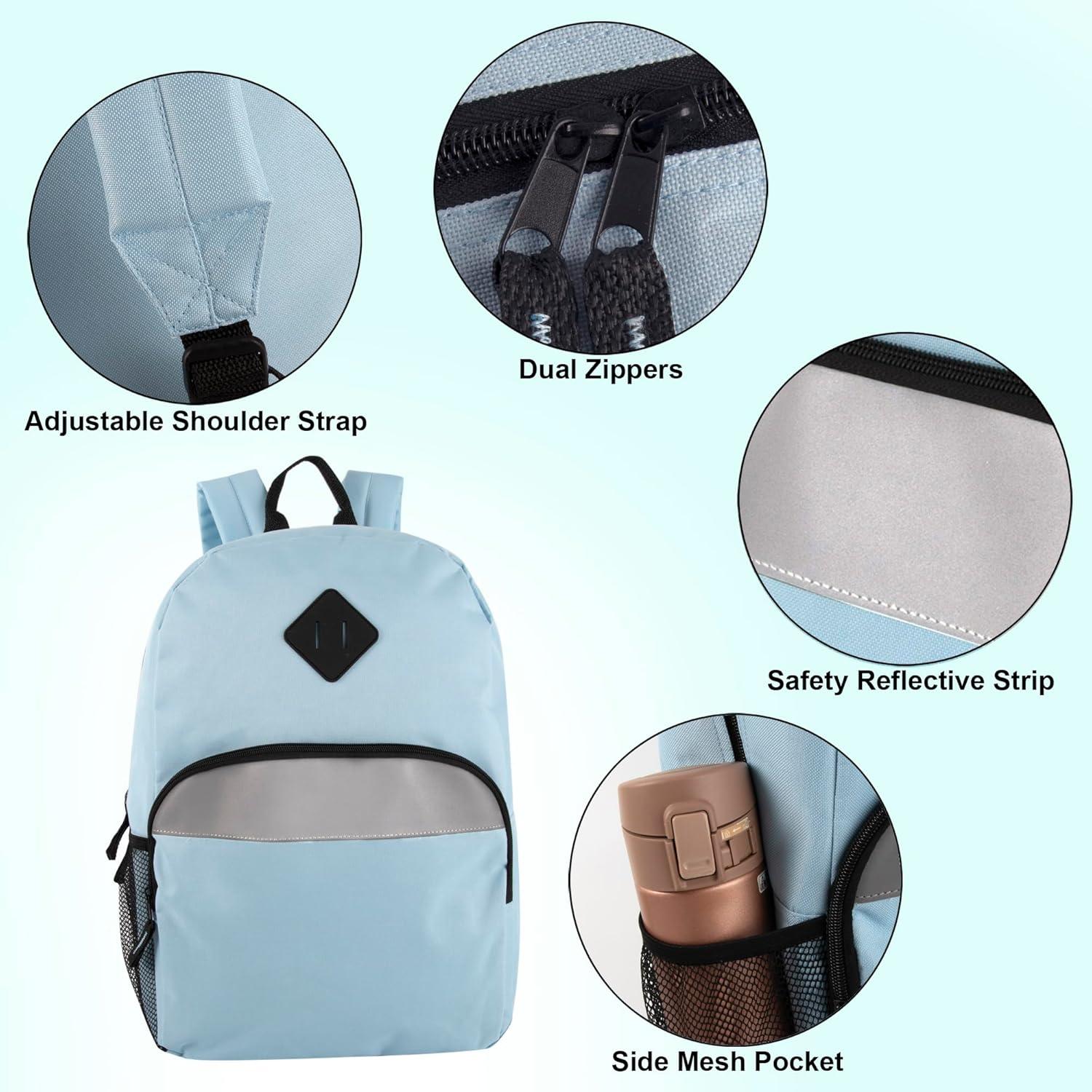 Mochila Escolar Reflectante Trail Maker Azul 20L con Bolsillos