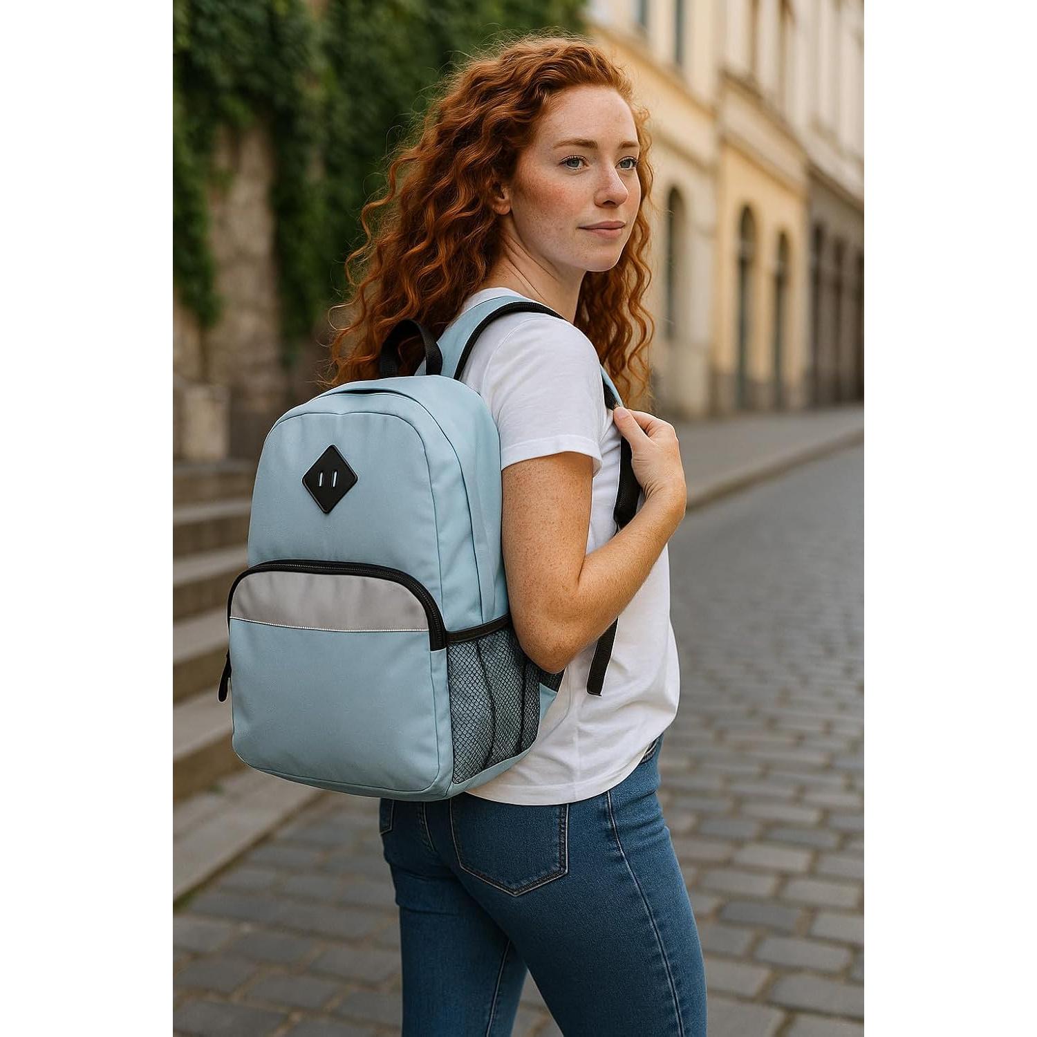 Mochila Escolar Reflectante Trail Maker Azul 20L con Bolsillos