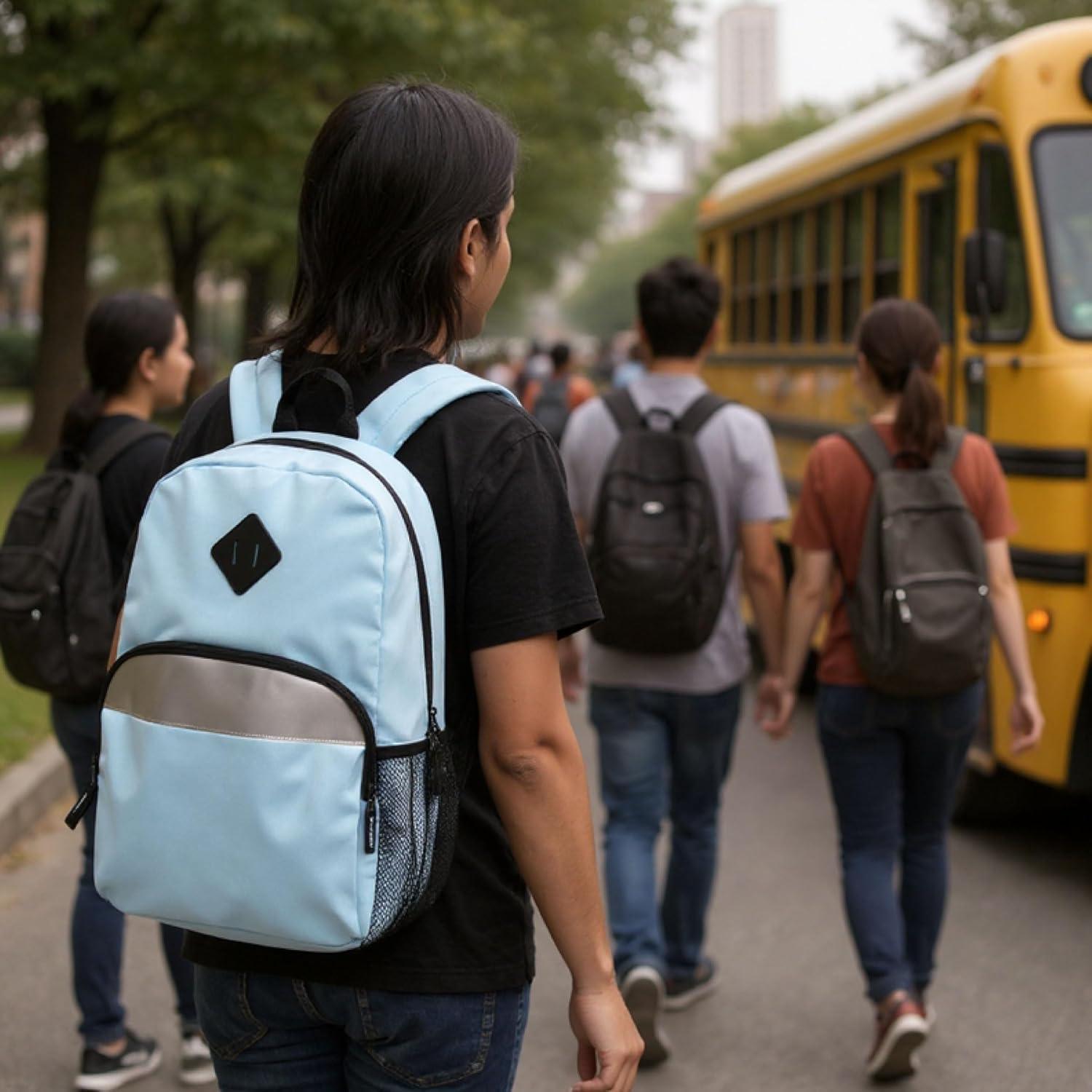 Mochila Escolar Reflectante Trail Maker Azul 20L con Bolsillos