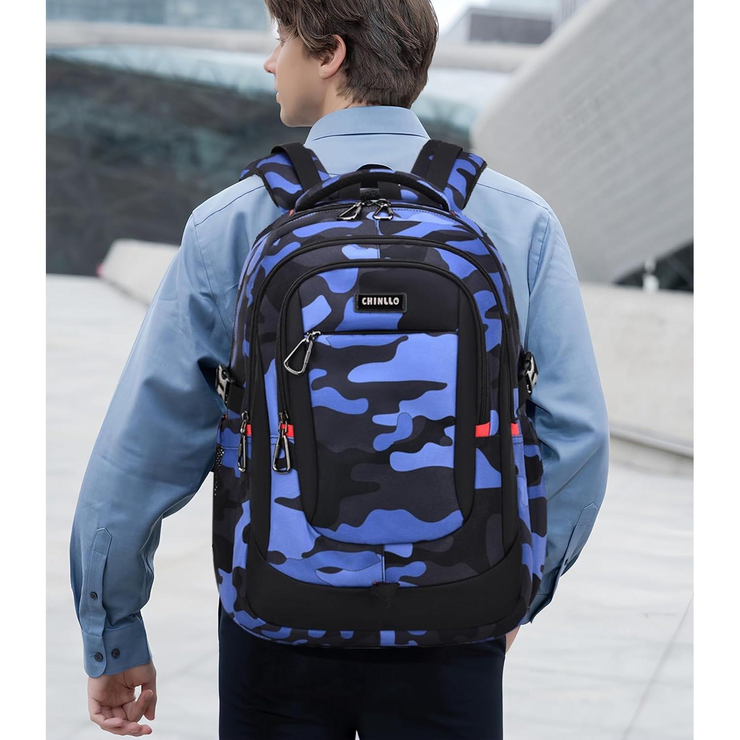 Mochila Escolar Camo para Niños 31x18x45 cm Resistente Agua