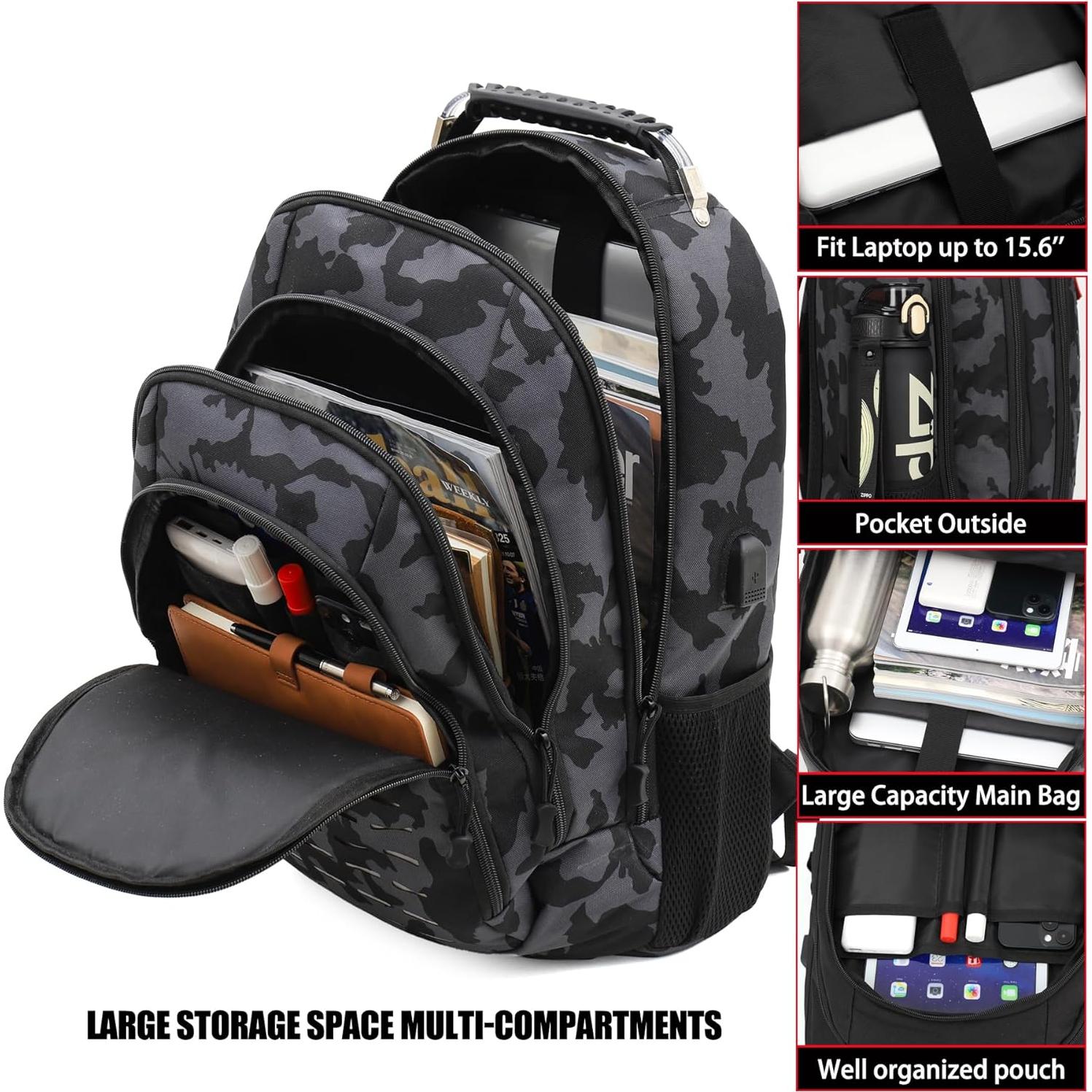 Mochila Táctica Camo Outdoor Plus 40L con Carga USB