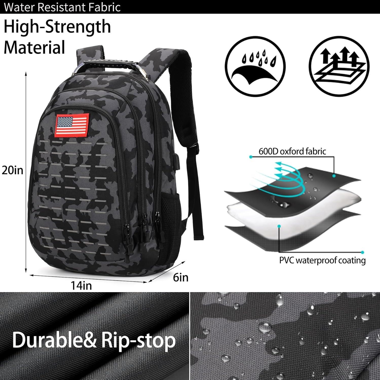 Mochila Táctica Camo Outdoor Plus 40L con Carga USB