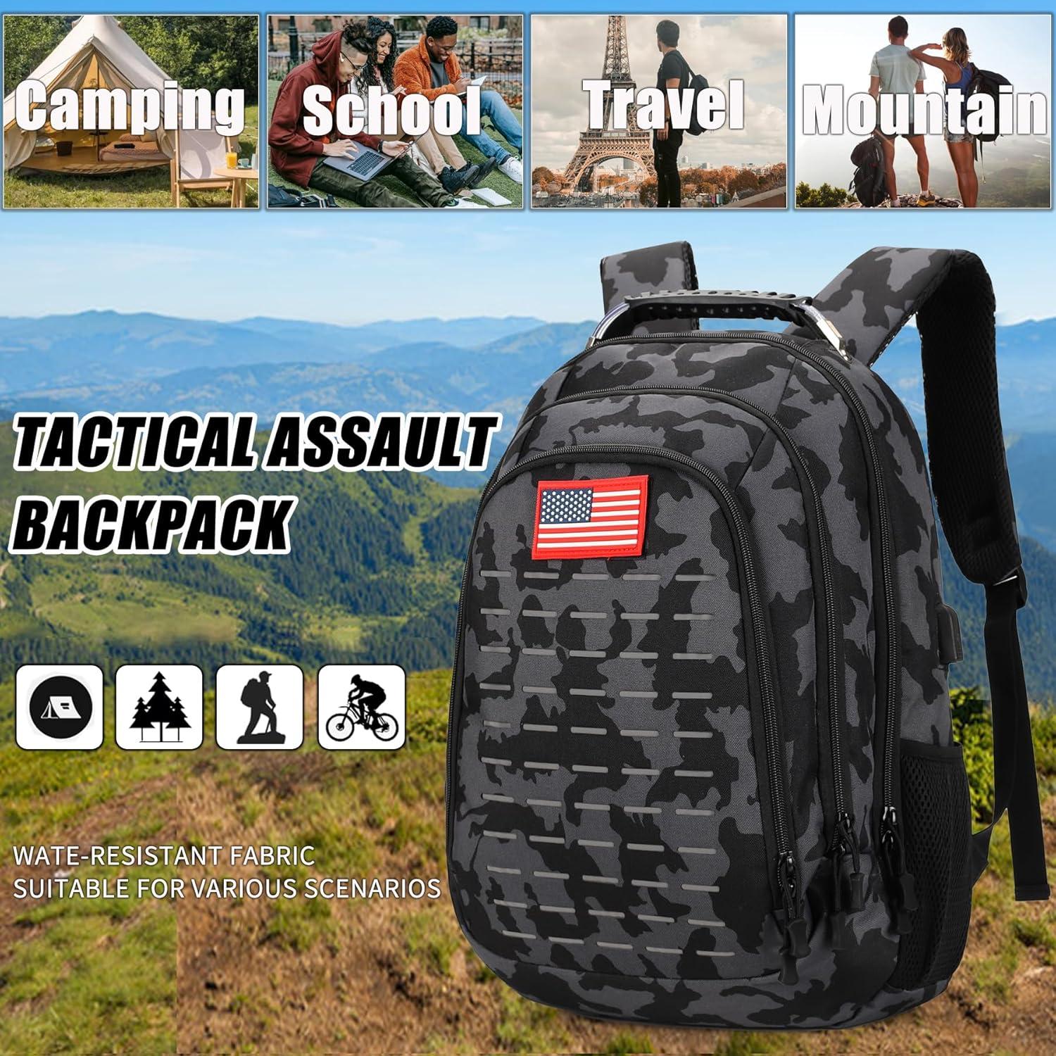Mochila Táctica Camo Outdoor Plus 40L con Carga USB