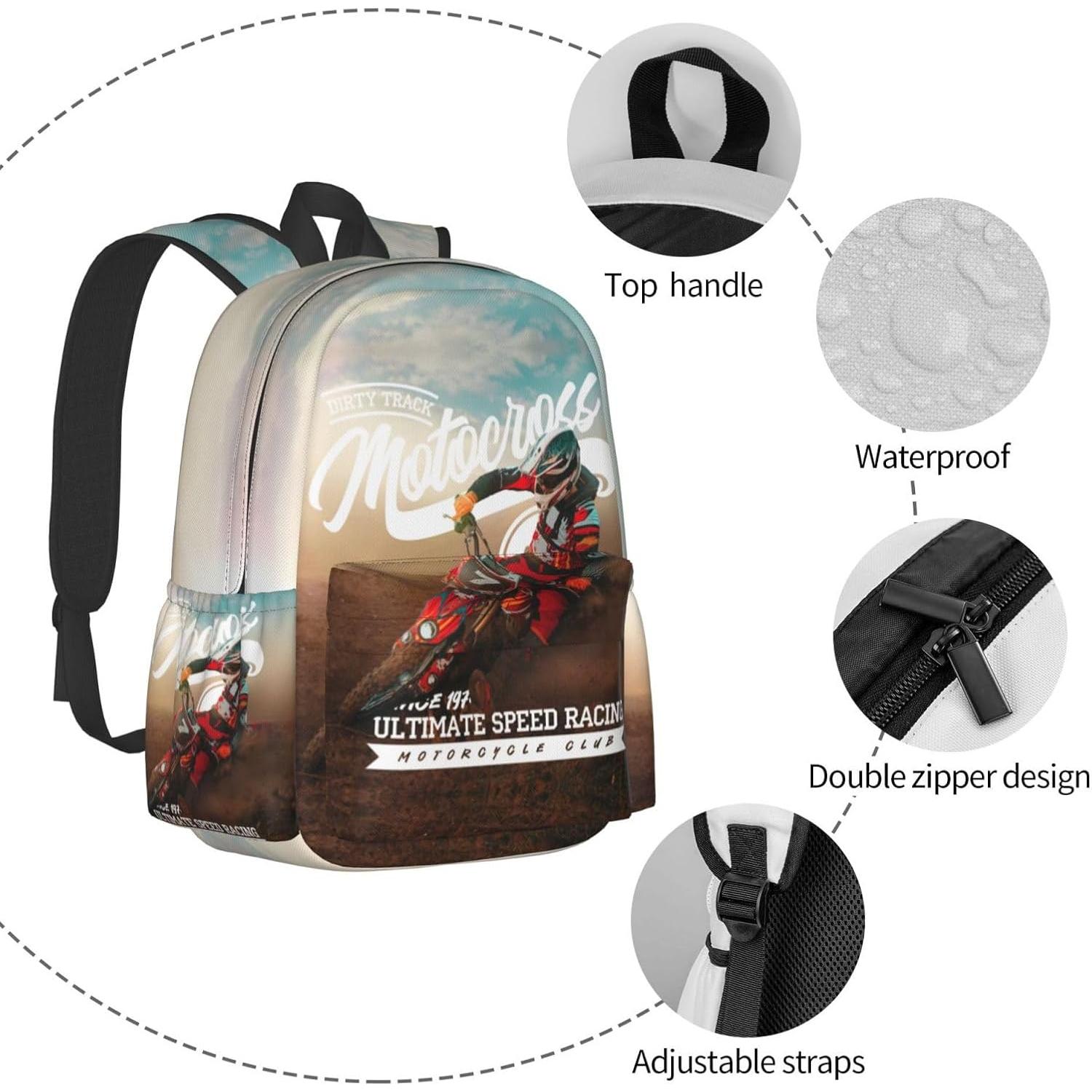 Mochila Escolar Tezmd Motocross 16" Ligera Unisex