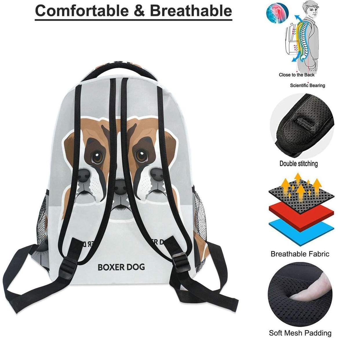 Mochila Escolar Personalizada Armanity Perro Boxeador 29.2x20.3cm