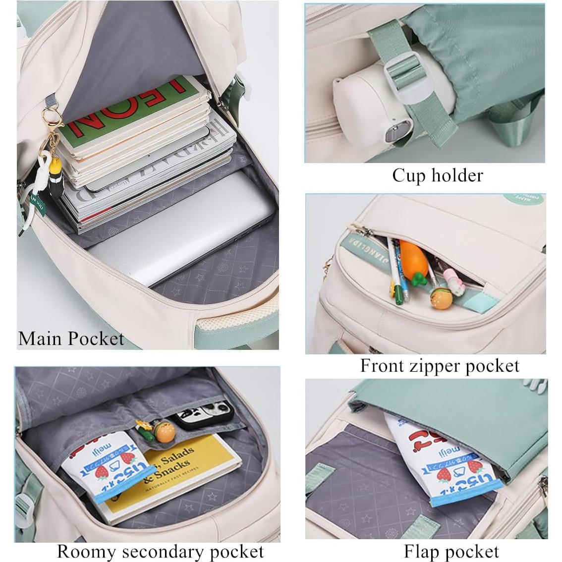 Mochila Escolar VIDOSCLA para Niñas 27L con Compartimentos