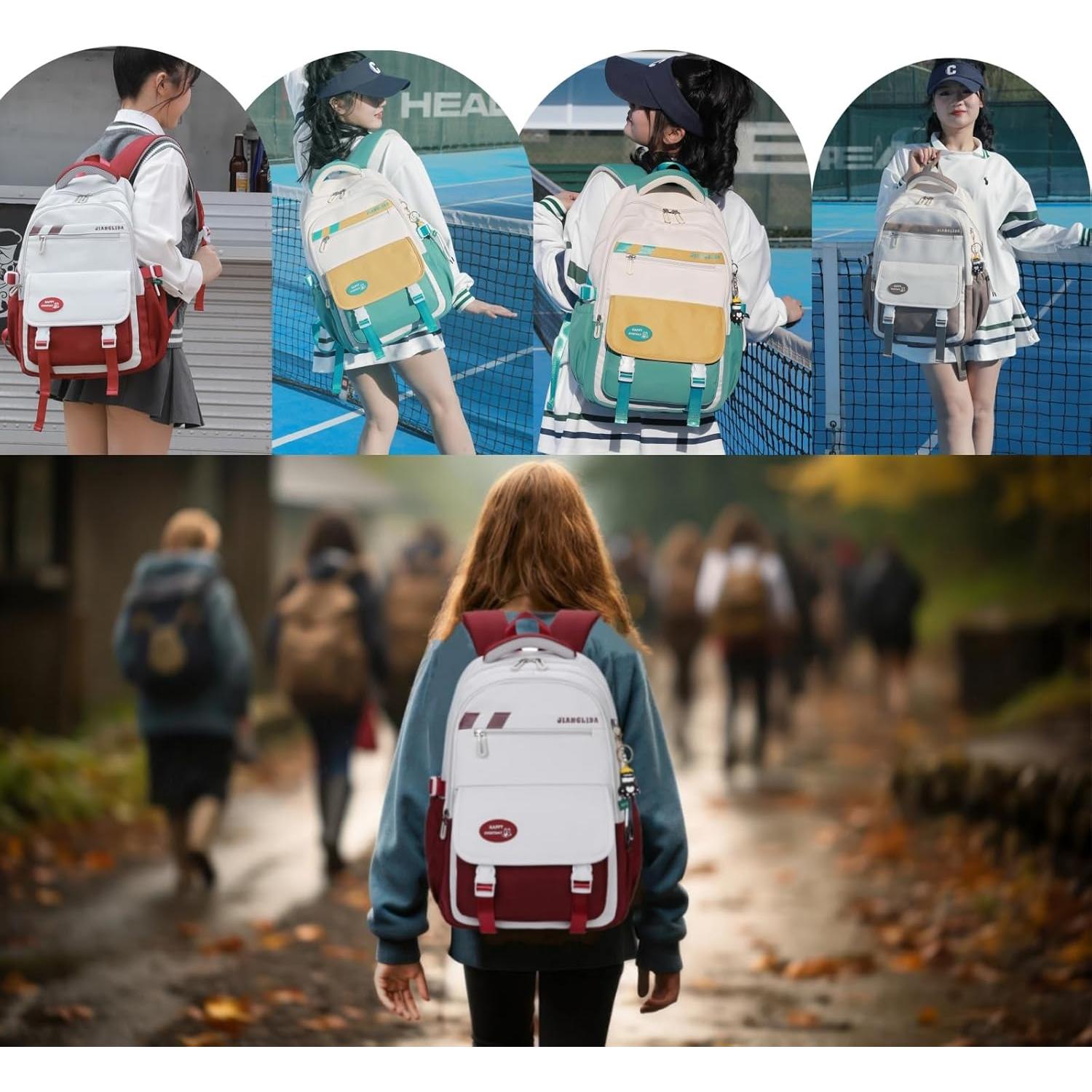 Mochila Escolar VIDOSCLA para Niñas 27L con Compartimentos