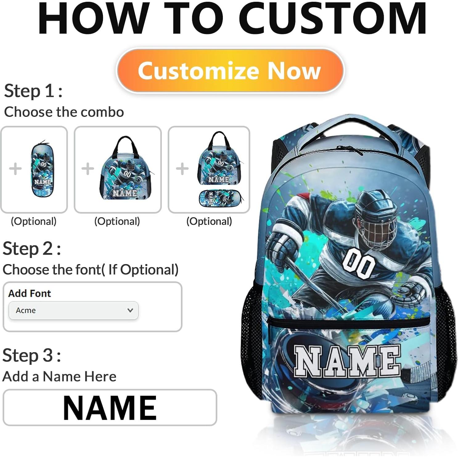 Mochila Deportiva Personalizada Homexzdiy 17" para Niños