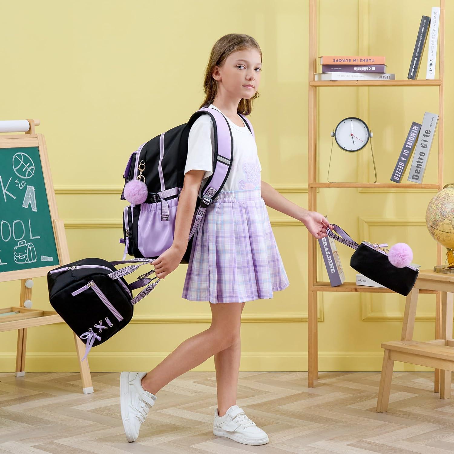 Mochila Fimibuke 3 en 1 para Niñas - Impermeable, Negro