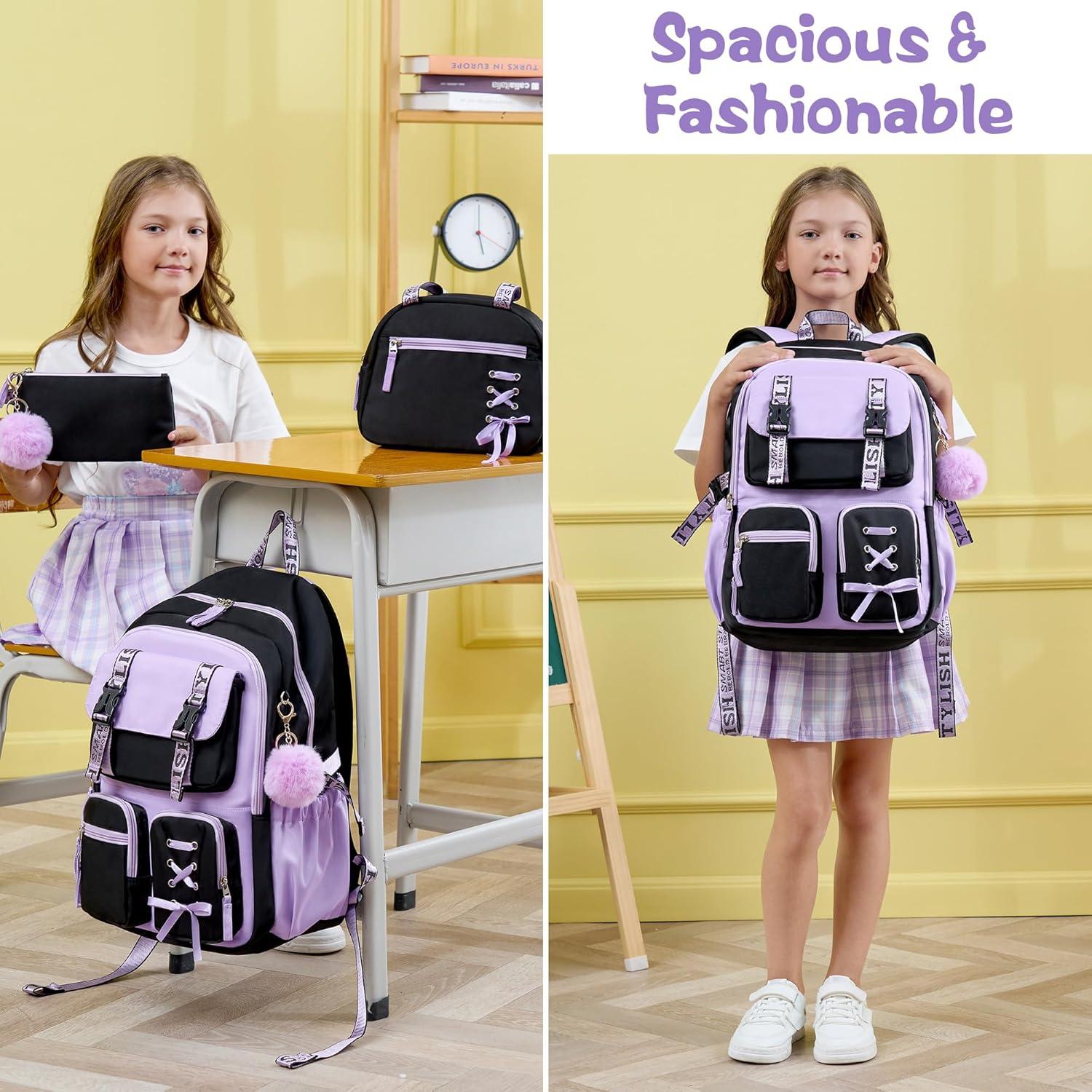 Mochila Fimibuke 3 en 1 para Niñas - Impermeable, Negro