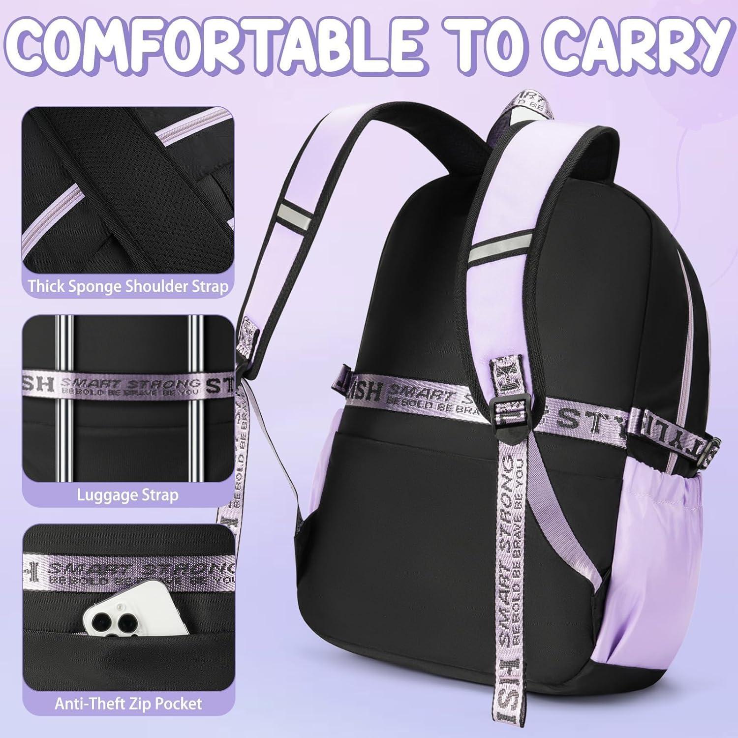 Mochila Fimibuke 3 en 1 para Niñas - Impermeable, Negro