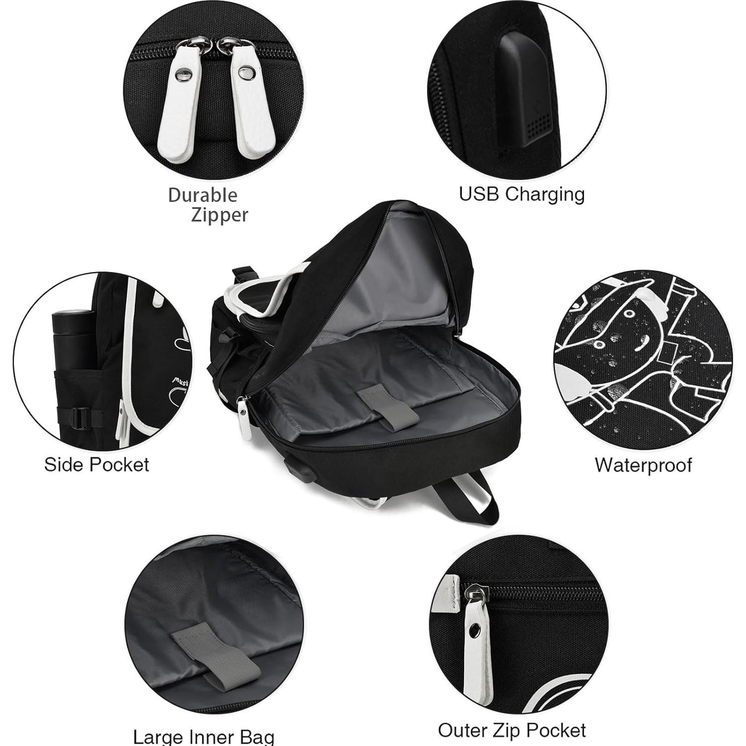 Mochila Escolar EZYCOK para Laptop 14" con Bandolera y Estuche