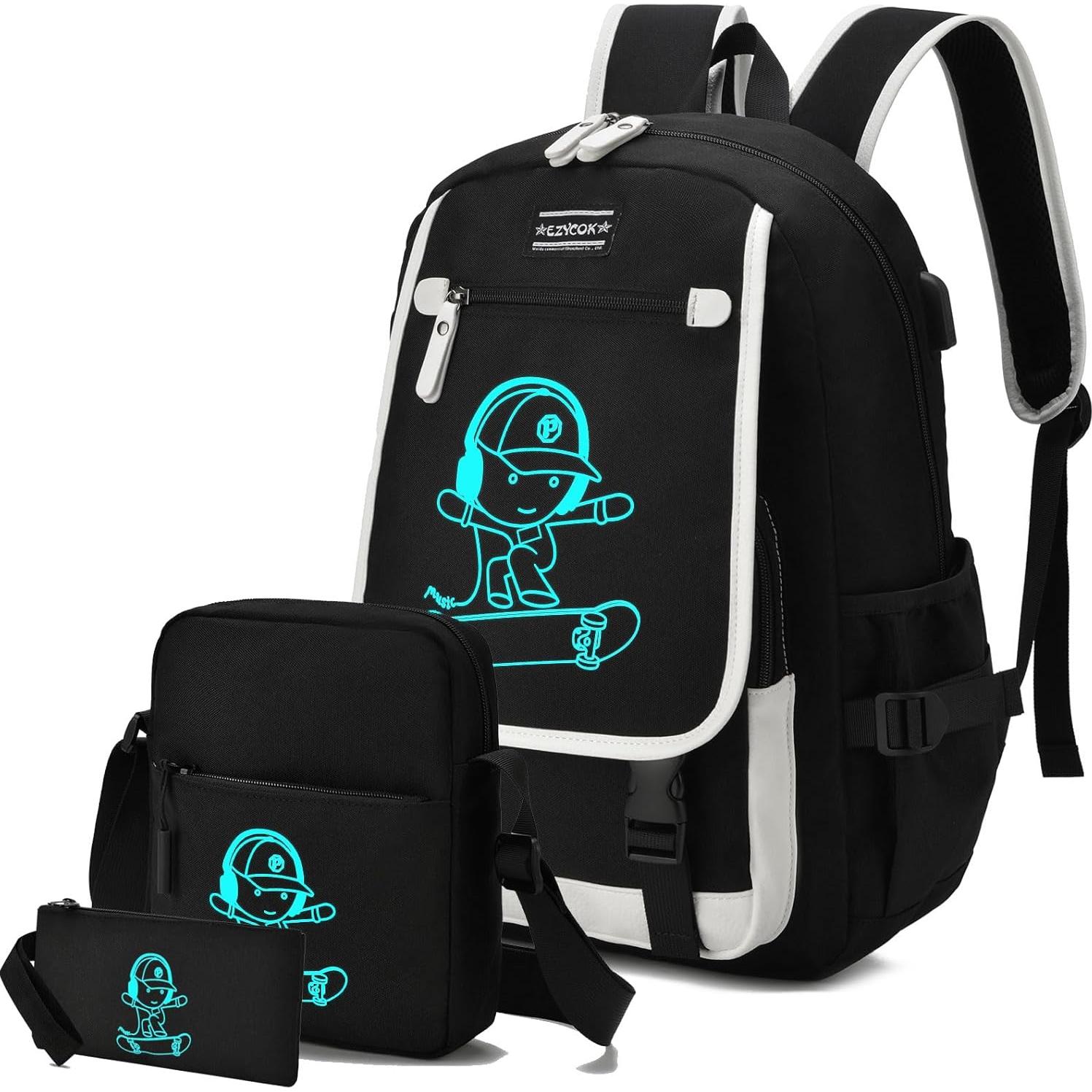 Mochila Escolar EZYCOK para Laptop 14" con Bandolera y Estuche
