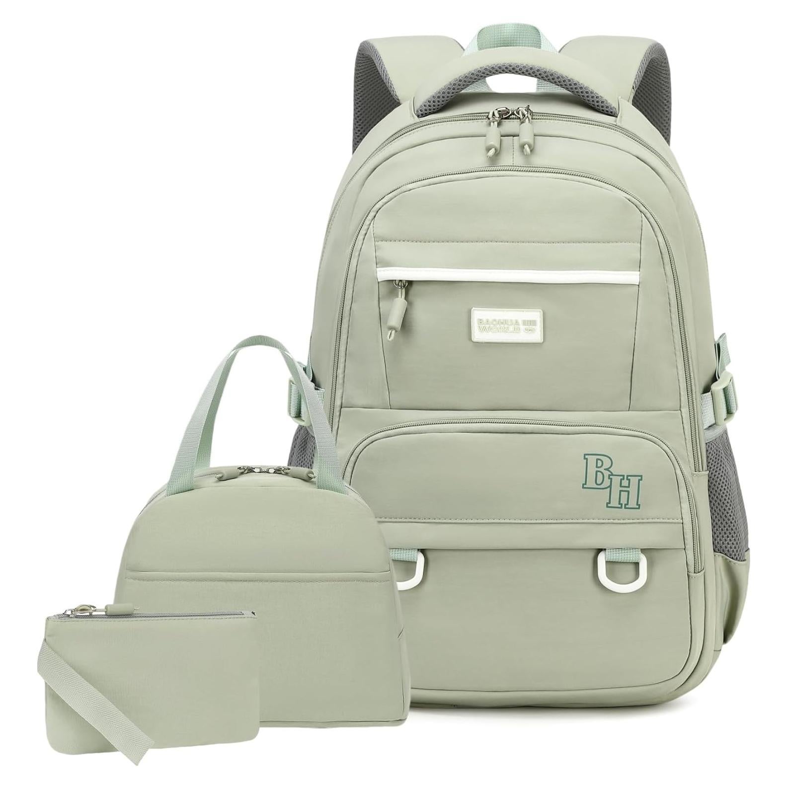 Mochila Escolar CAMTOP para Niñas 3 en 1 Verde Salvia