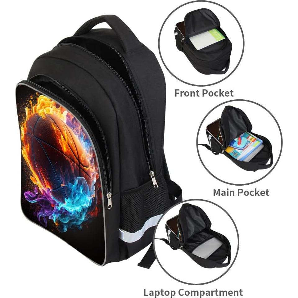 Mochila Escolar Baloncesto Niños 3D 43.94 cm Oxford