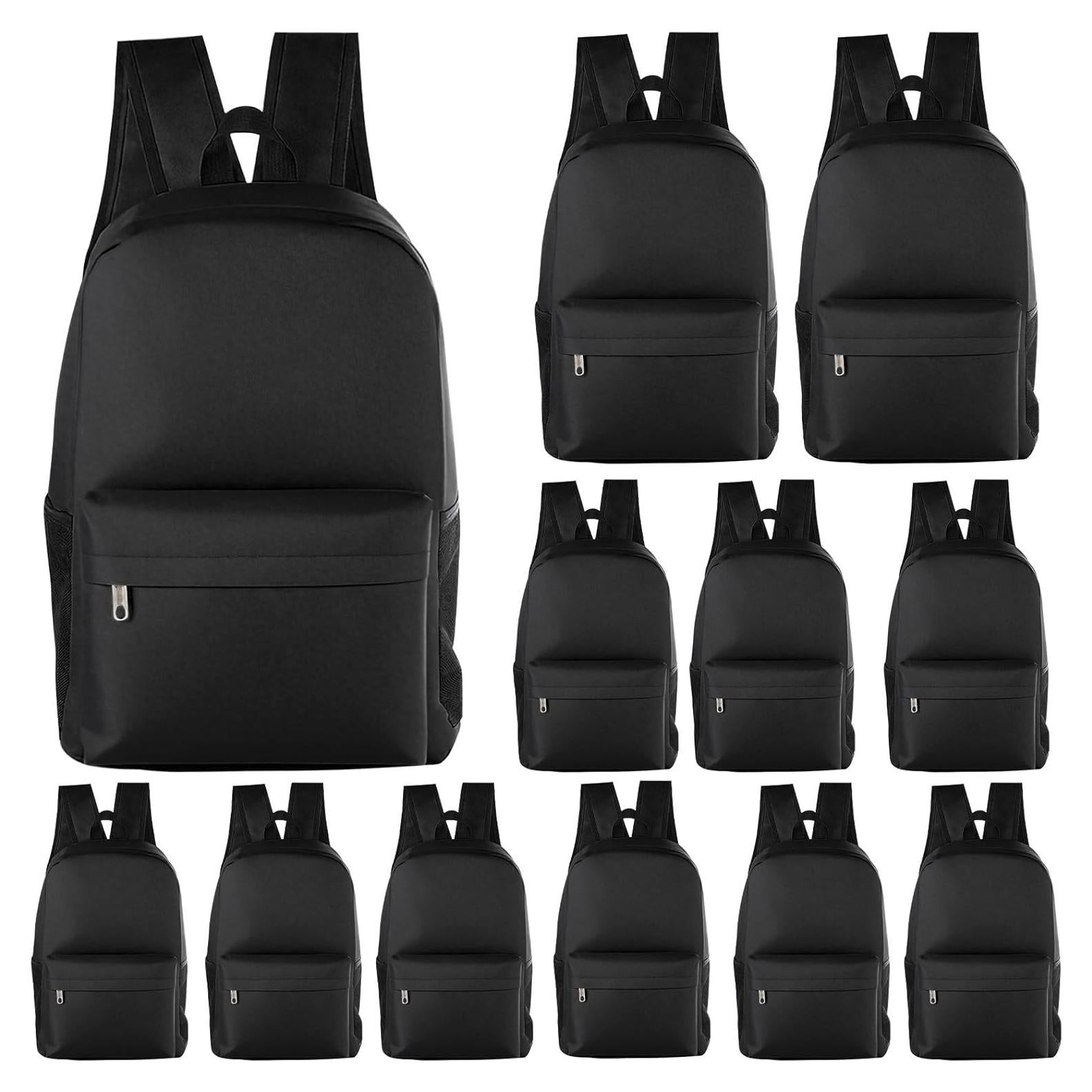 Paquete de 12 Mochilas Escolares Negras 17" Tevxj