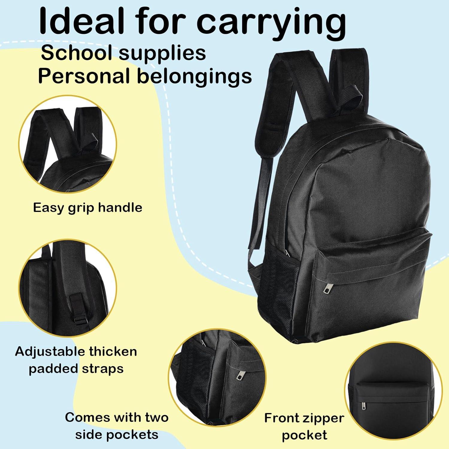 Paquete de 12 Mochilas Escolares Negras 17" Tevxj