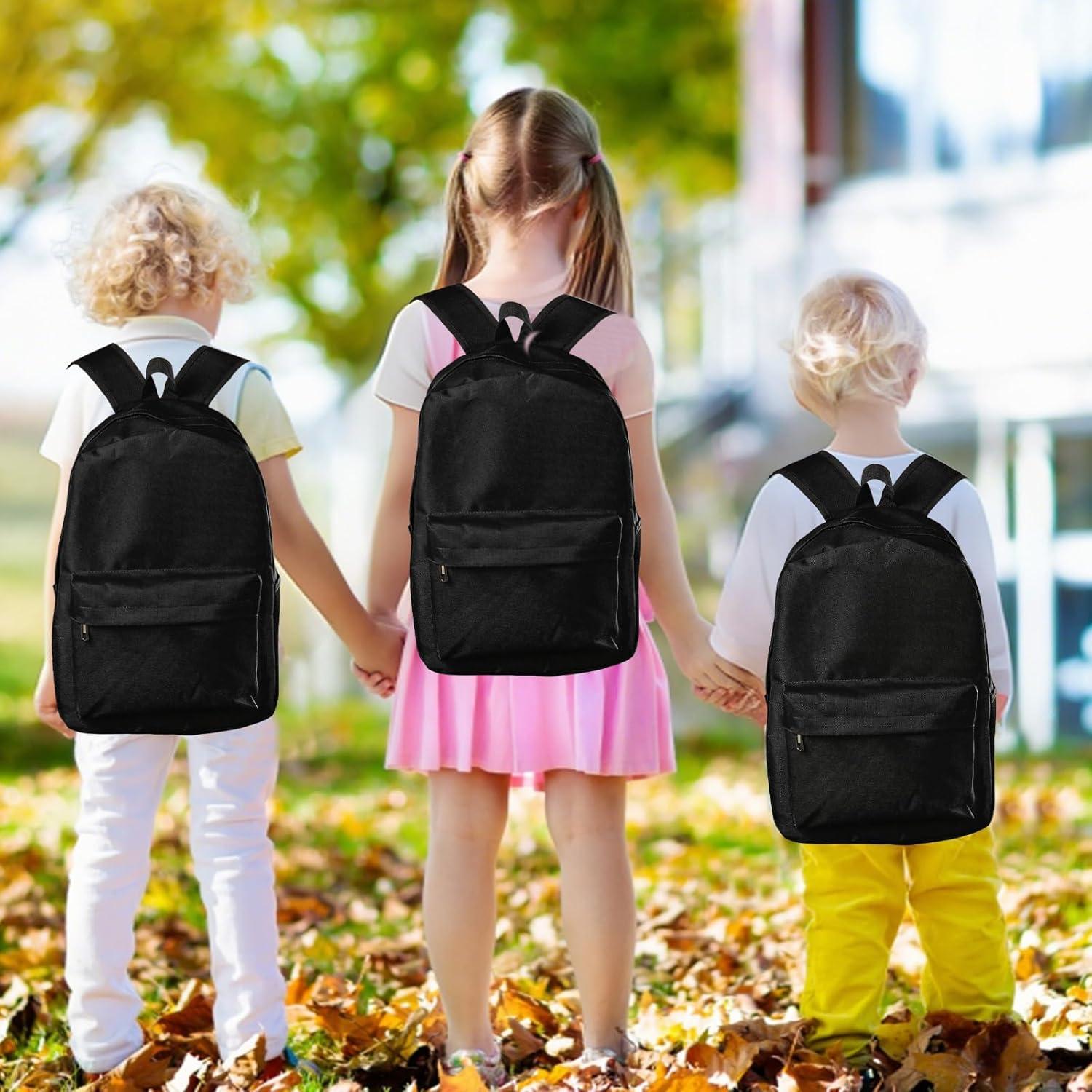 Paquete de 12 Mochilas Escolares Negras 17" Tevxj