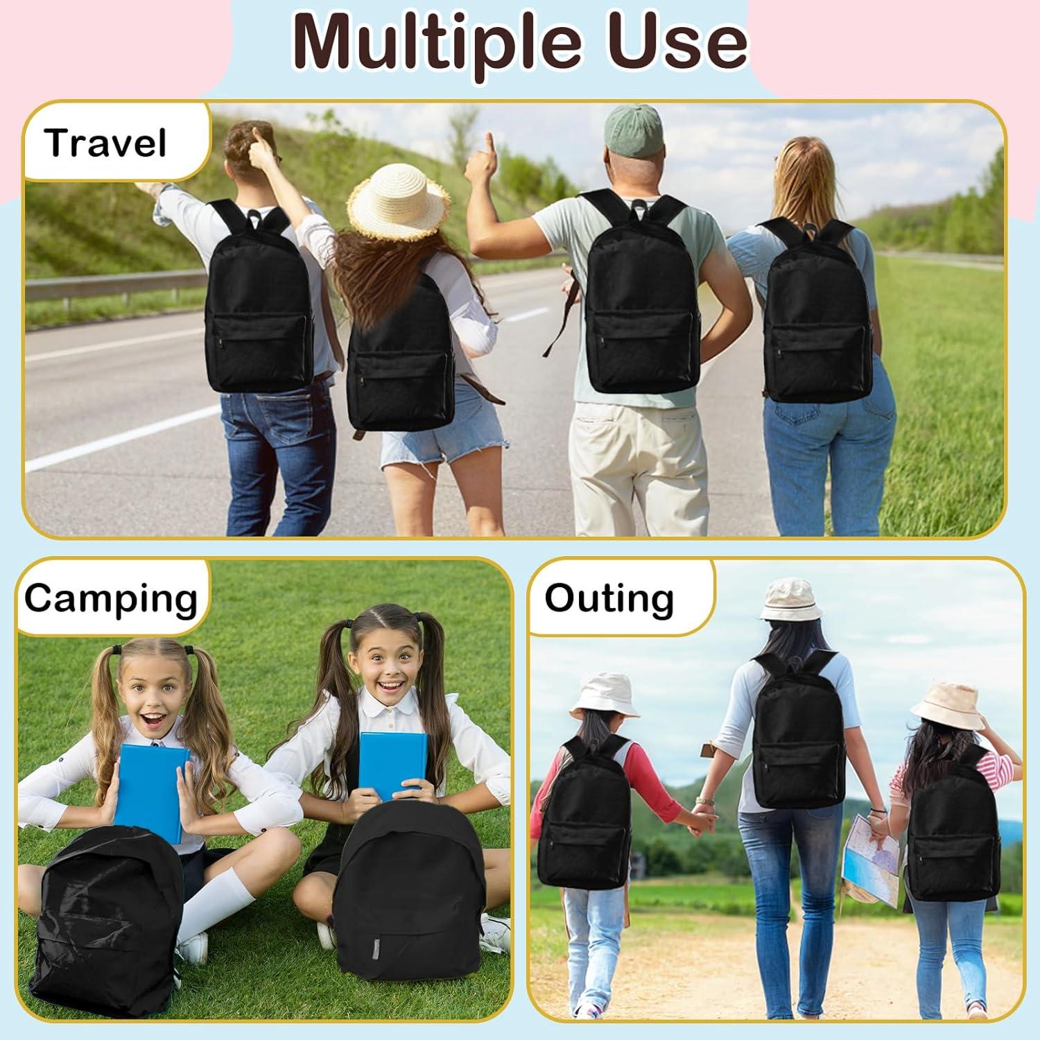 Paquete de 12 Mochilas Escolares Negras 17" Tevxj