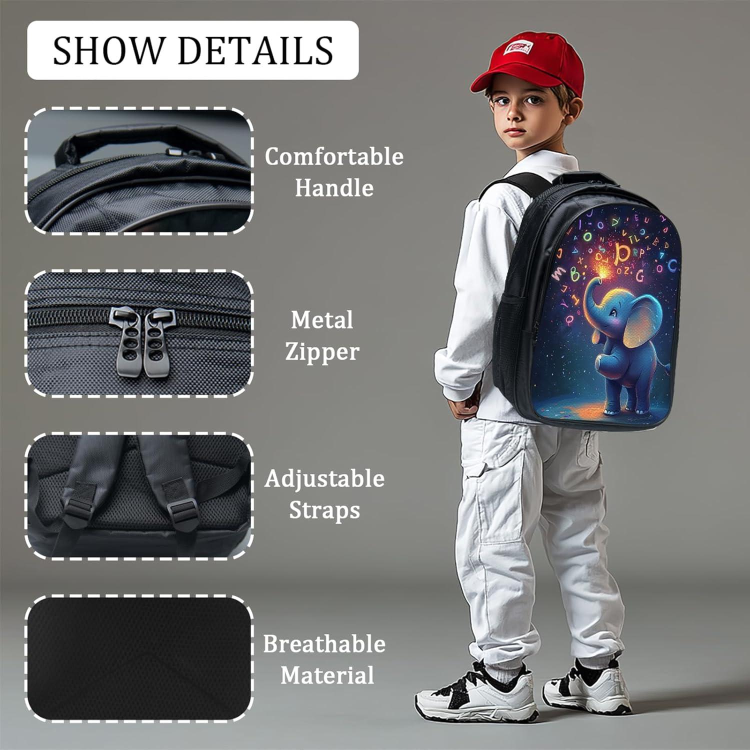 Mochila Escolar Infantil Elefante Baegopa 3 Piezas 40.6 cm