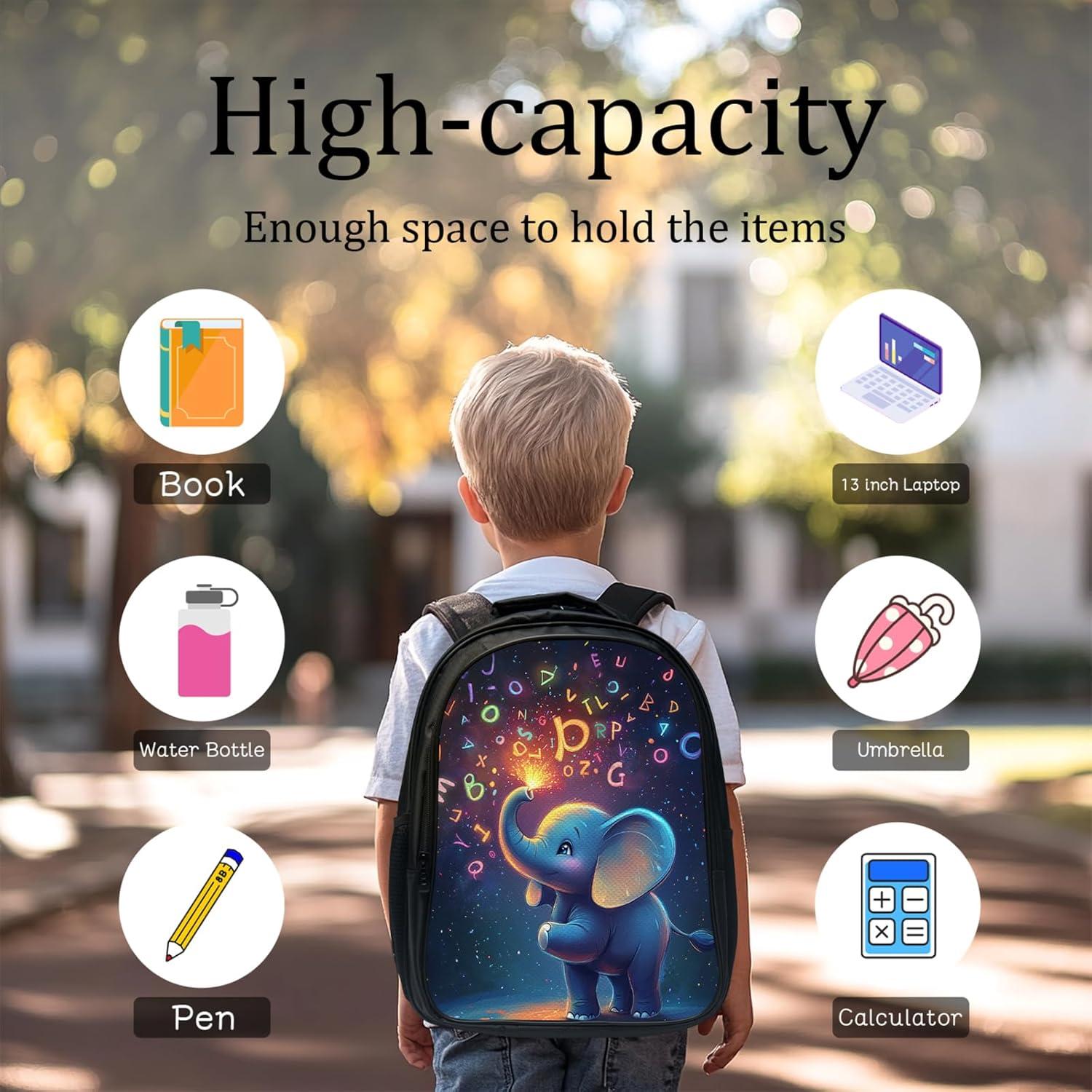 Mochila Escolar Infantil Elefante Baegopa 3 Piezas 40.6 cm