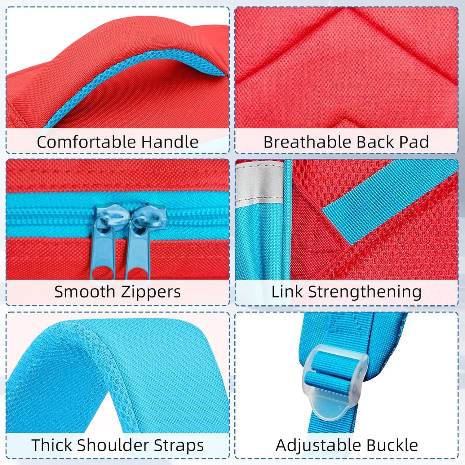 Mochila Escolar Gamer JIRAIKEI 43.2 cm con Estuche y Almuerzo