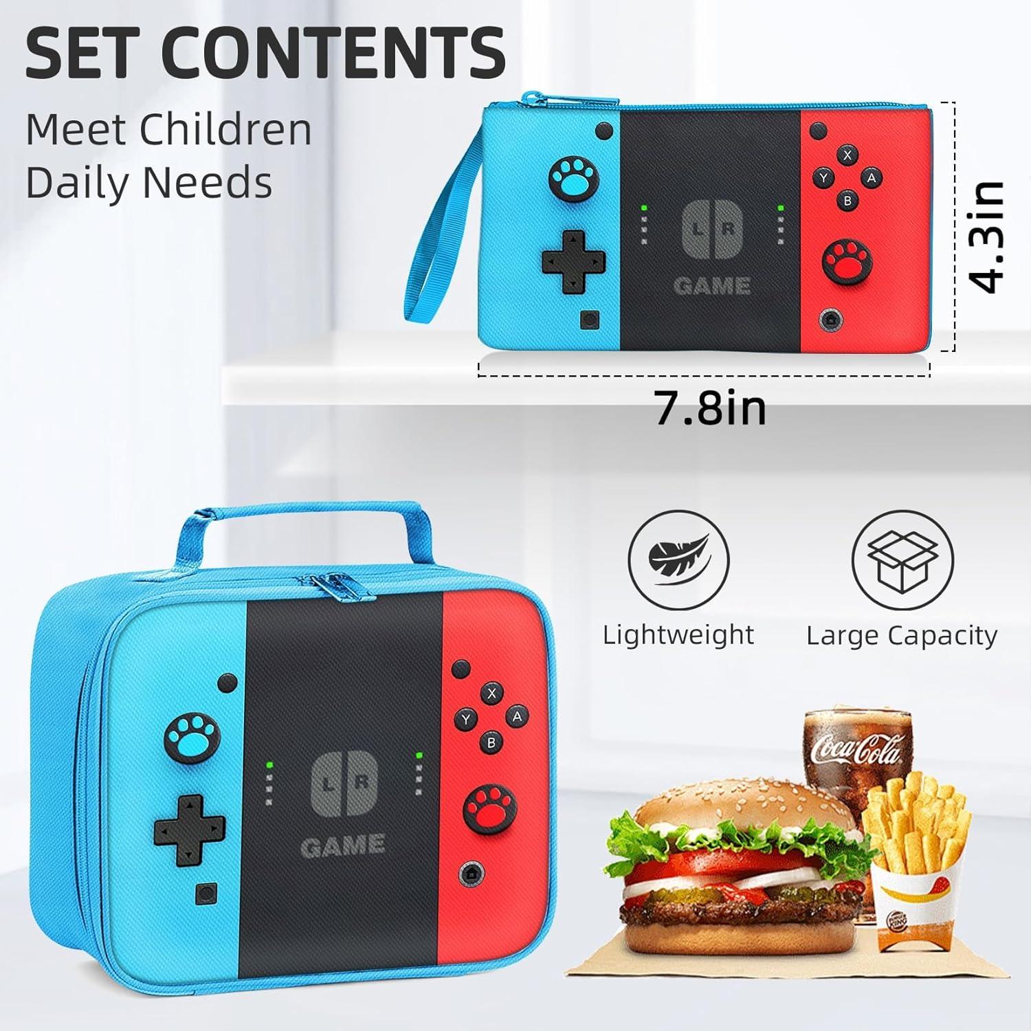 Mochila Escolar Gamer JIRAIKEI 43.2 cm con Estuche y Almuerzo