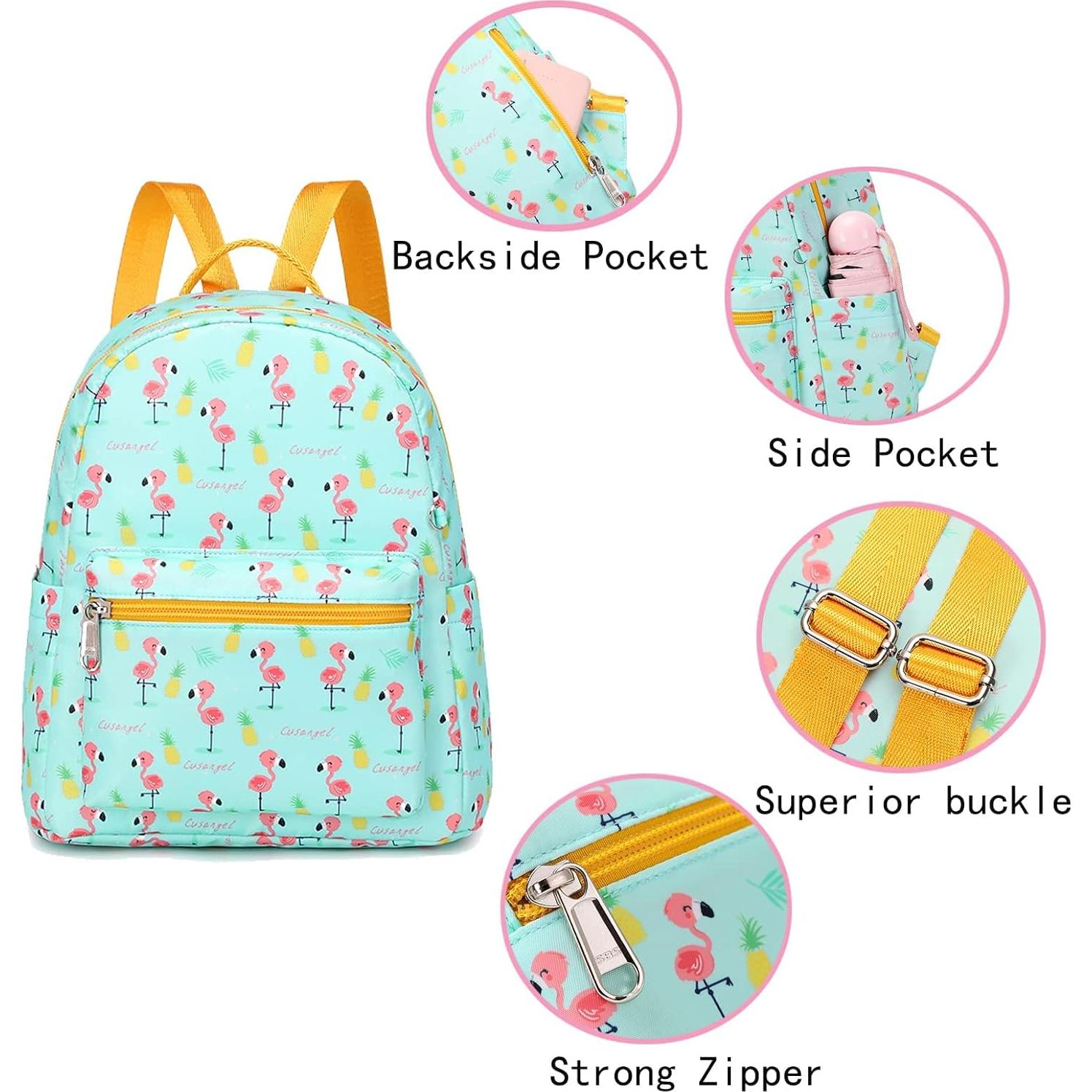 Mochila Pequeña Verde Cusangel para Niñas, Resistente al Agua