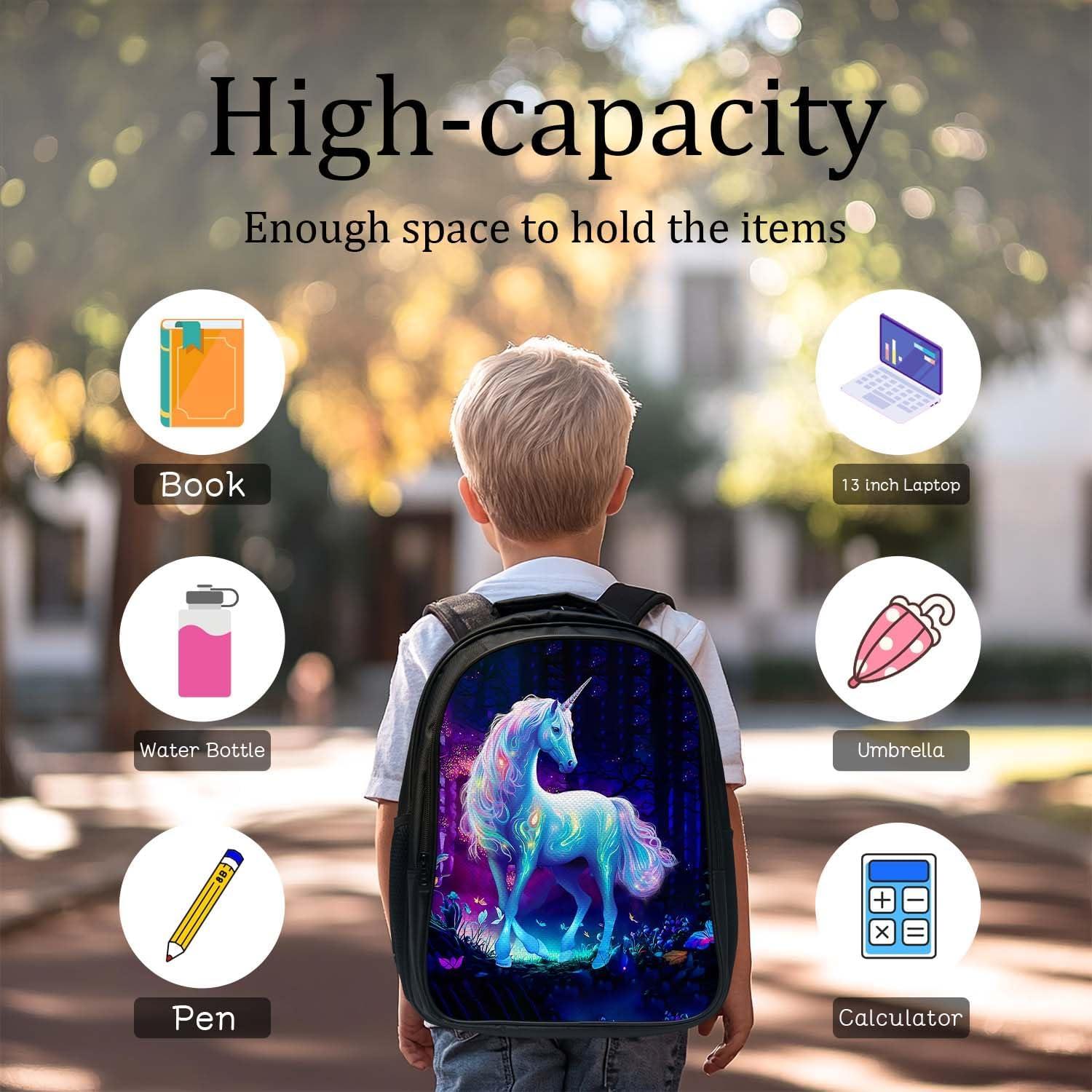 Mochila Escolar Unicornio Fuzawet 3 Piezas 40.6 cm