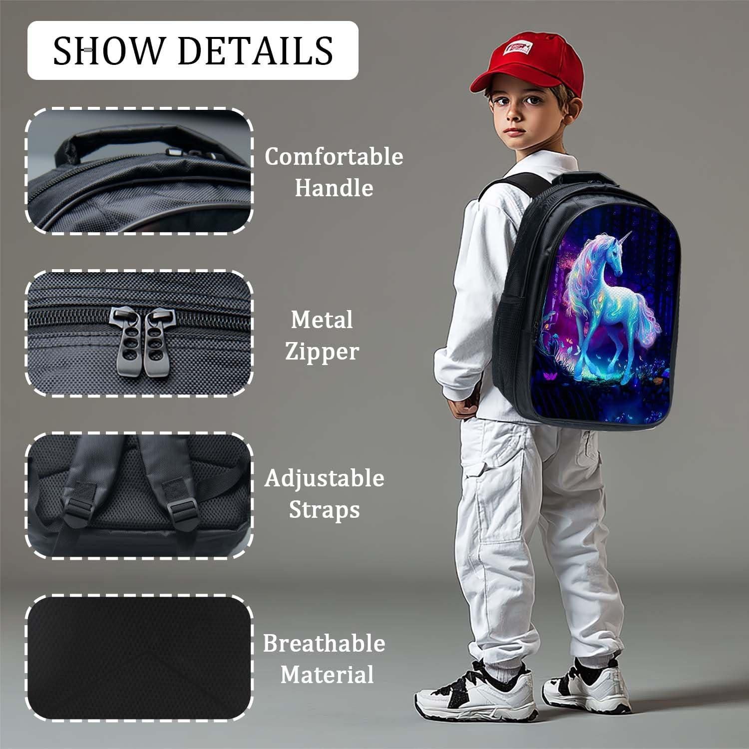 Mochila Escolar Unicornio Fuzawet 3 Piezas 40.6 cm