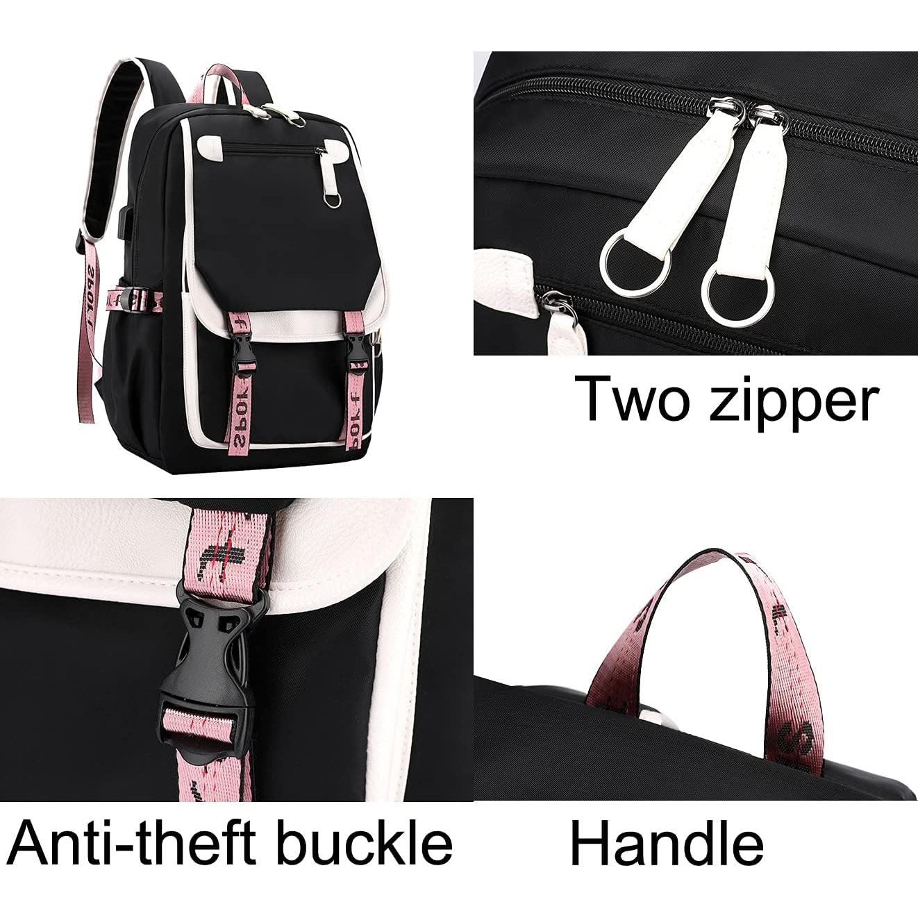 Mochila Escolar para Niñas JiaYou 21L Púrpura con USB