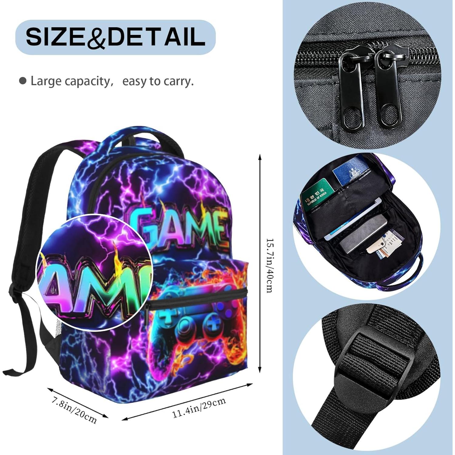 Mochila Escolar Niños Unisex Juego 40x29x20cm Resistente