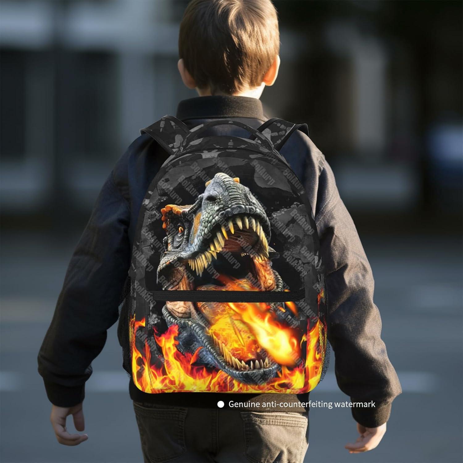 Mochila Escolar de Dinosaurio BolAurp 29x20x40cm Impermeable