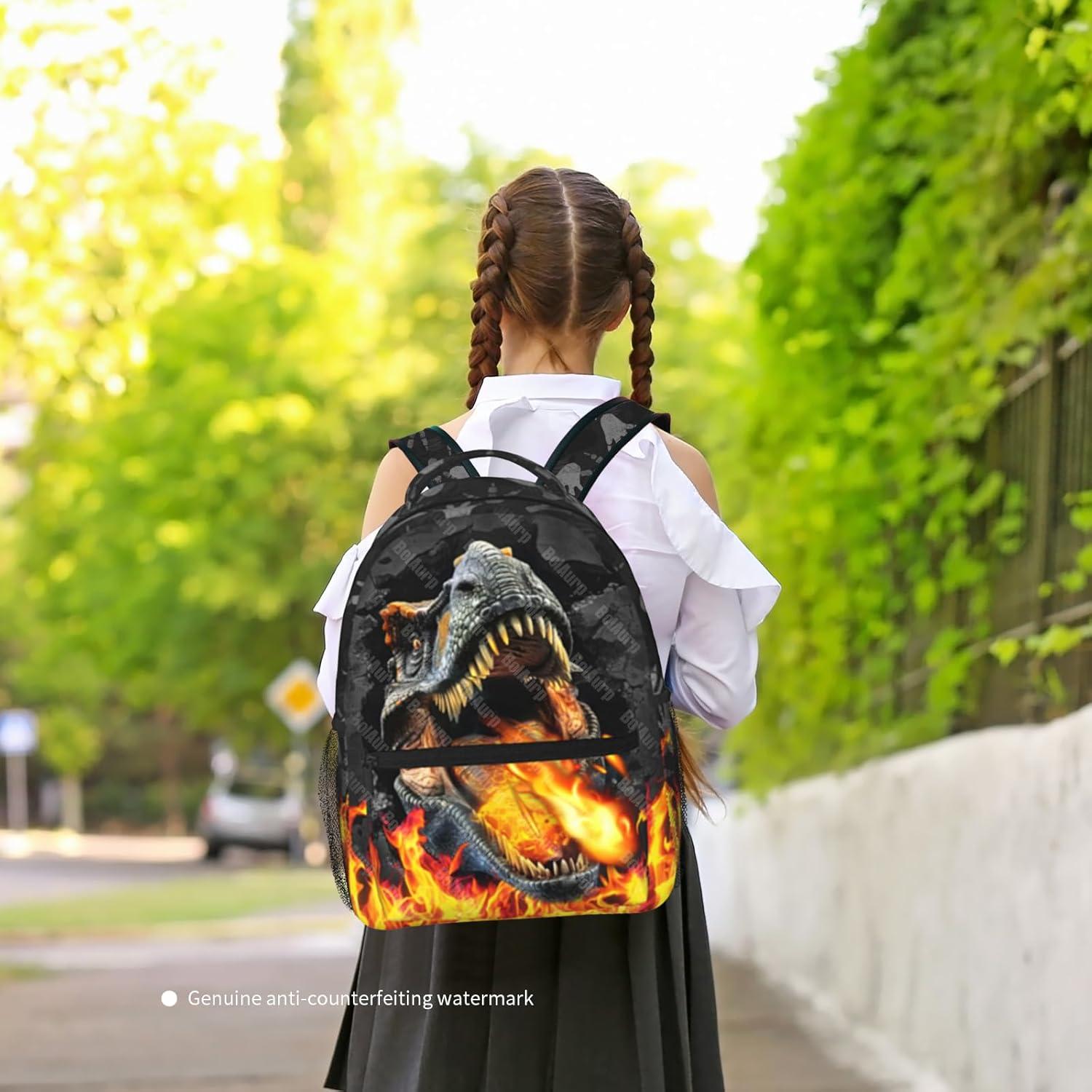 Mochila Escolar de Dinosaurio BolAurp 29x20x40cm Impermeable