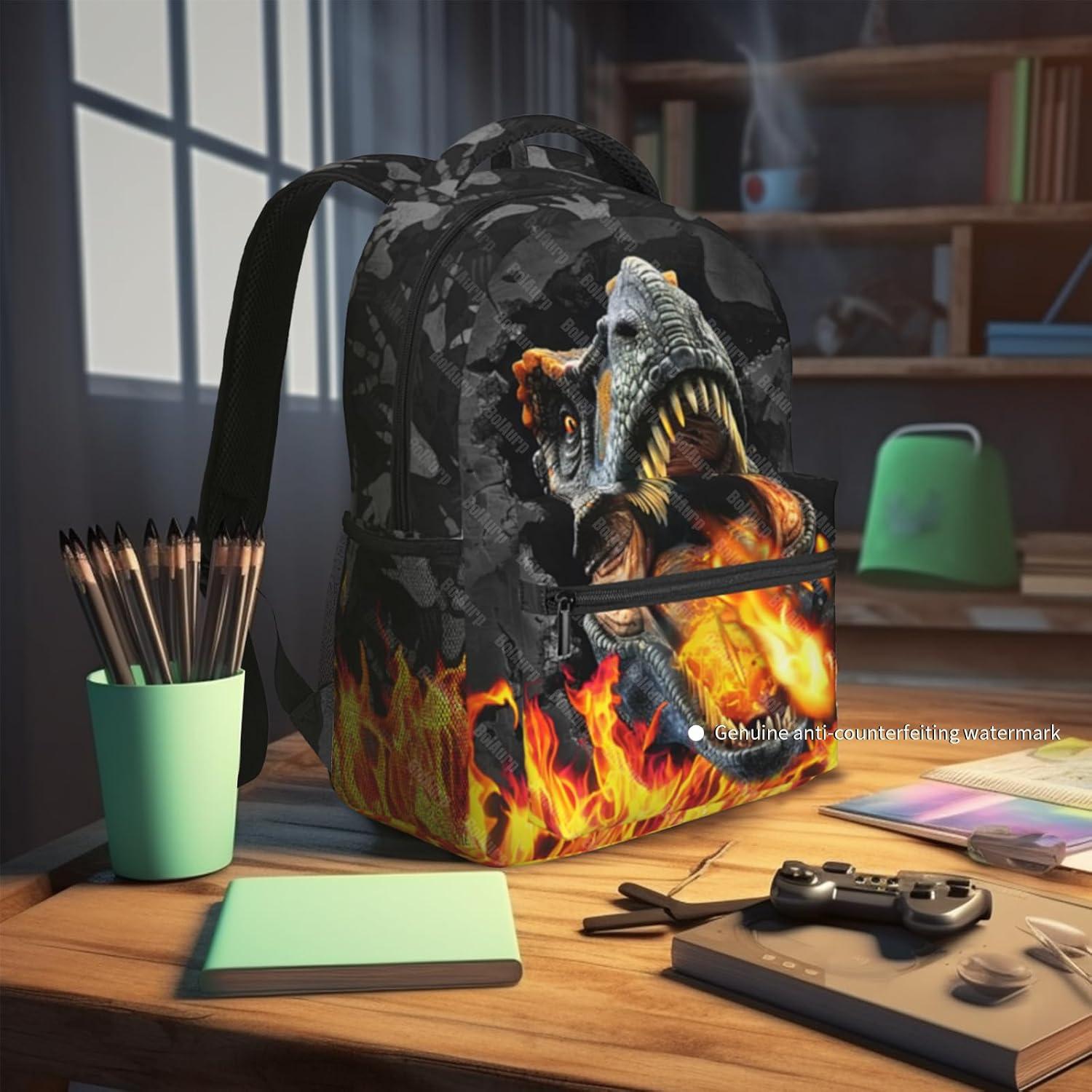 Mochila Escolar de Dinosaurio BolAurp 29x20x40cm Impermeable