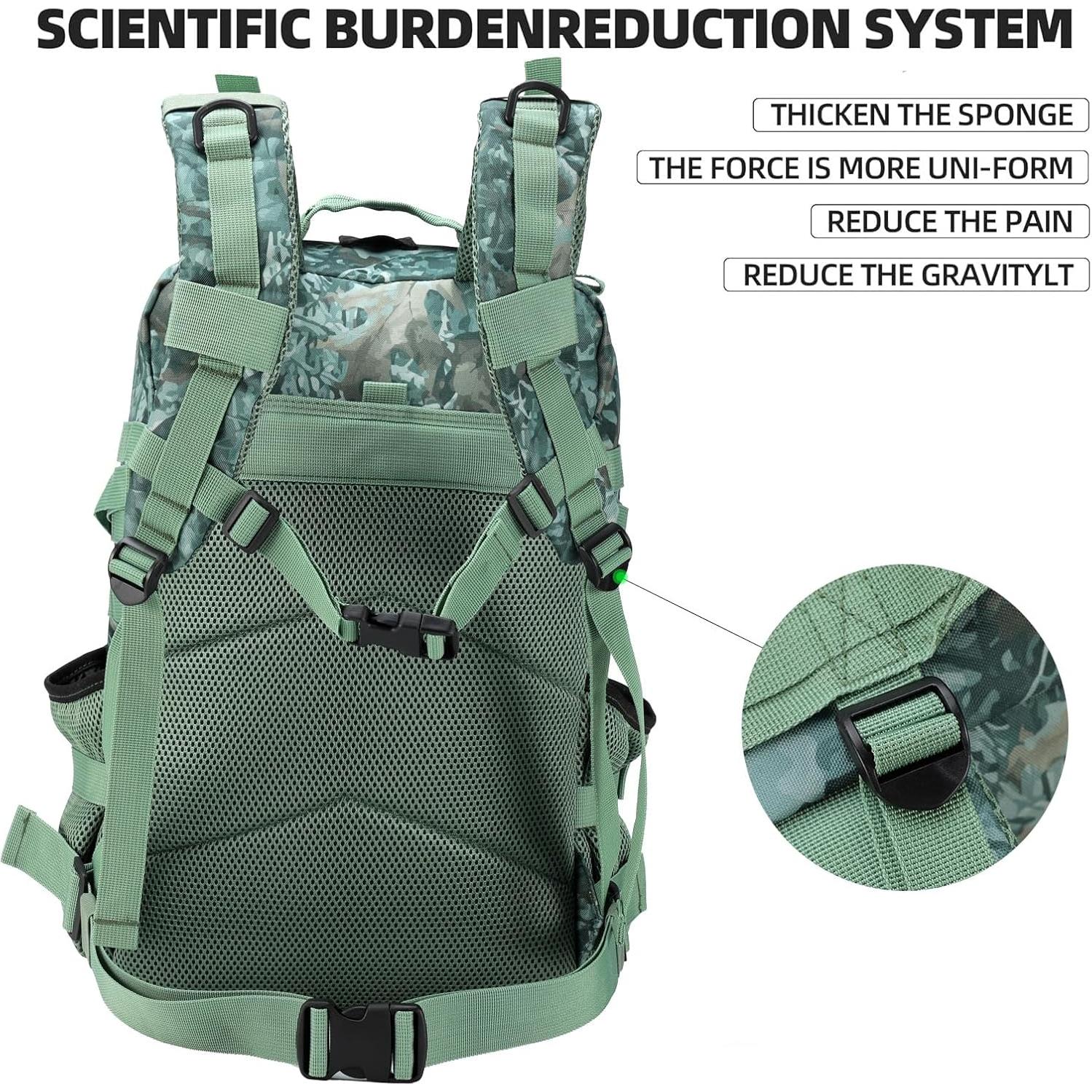 Mochila Táctica Militar BAIXINGBAGS 45L Camuflaje de Selva
