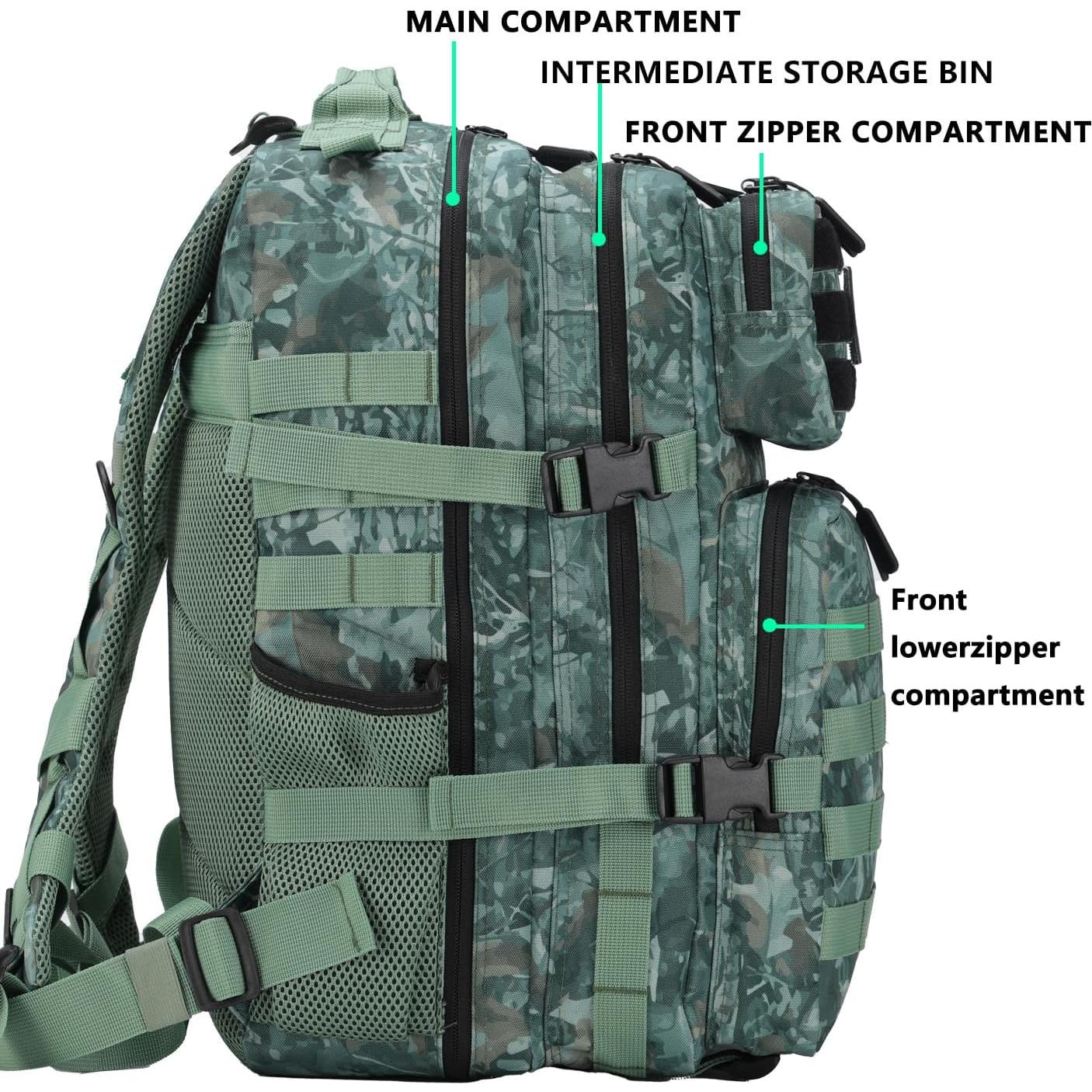 Mochila Táctica Militar BAIXINGBAGS 45L Camuflaje de Selva