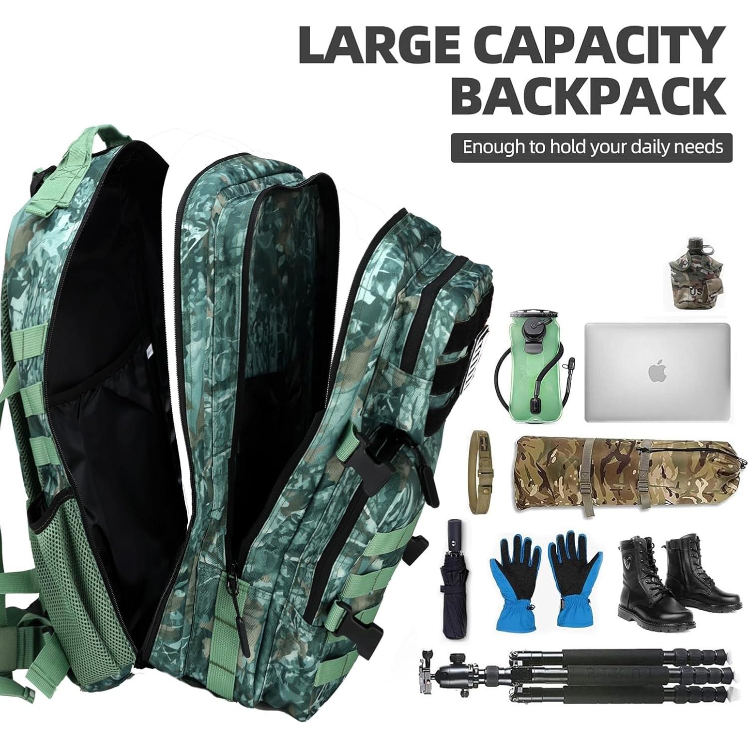 Mochila Táctica Militar BAIXINGBAGS 45L Camuflaje de Selva