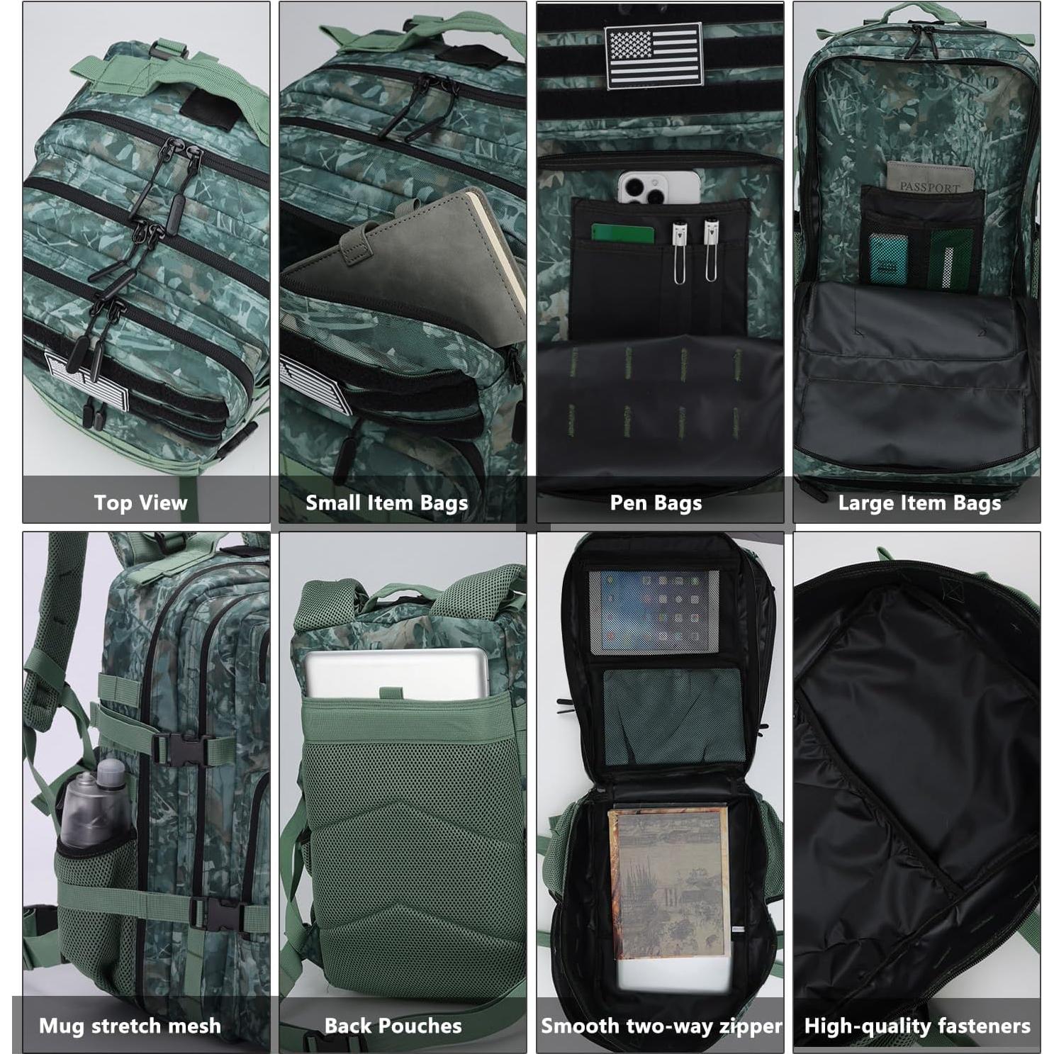 Mochila Táctica Militar BAIXINGBAGS 45L Camuflaje de Selva