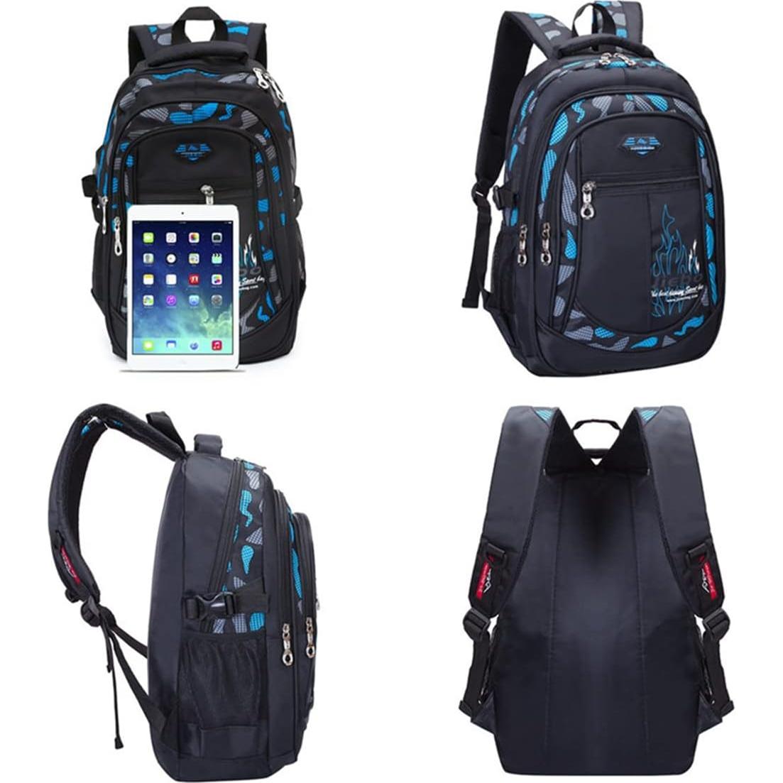 Mochila Escolar para Niños SOMBLG 28L Impermeable Negra