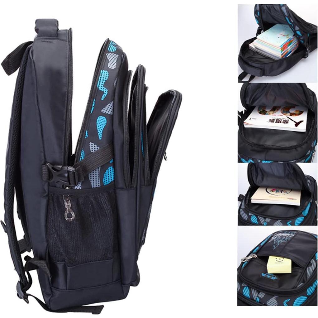 Mochila Escolar para Niños SOMBLG 28L Impermeable Negra