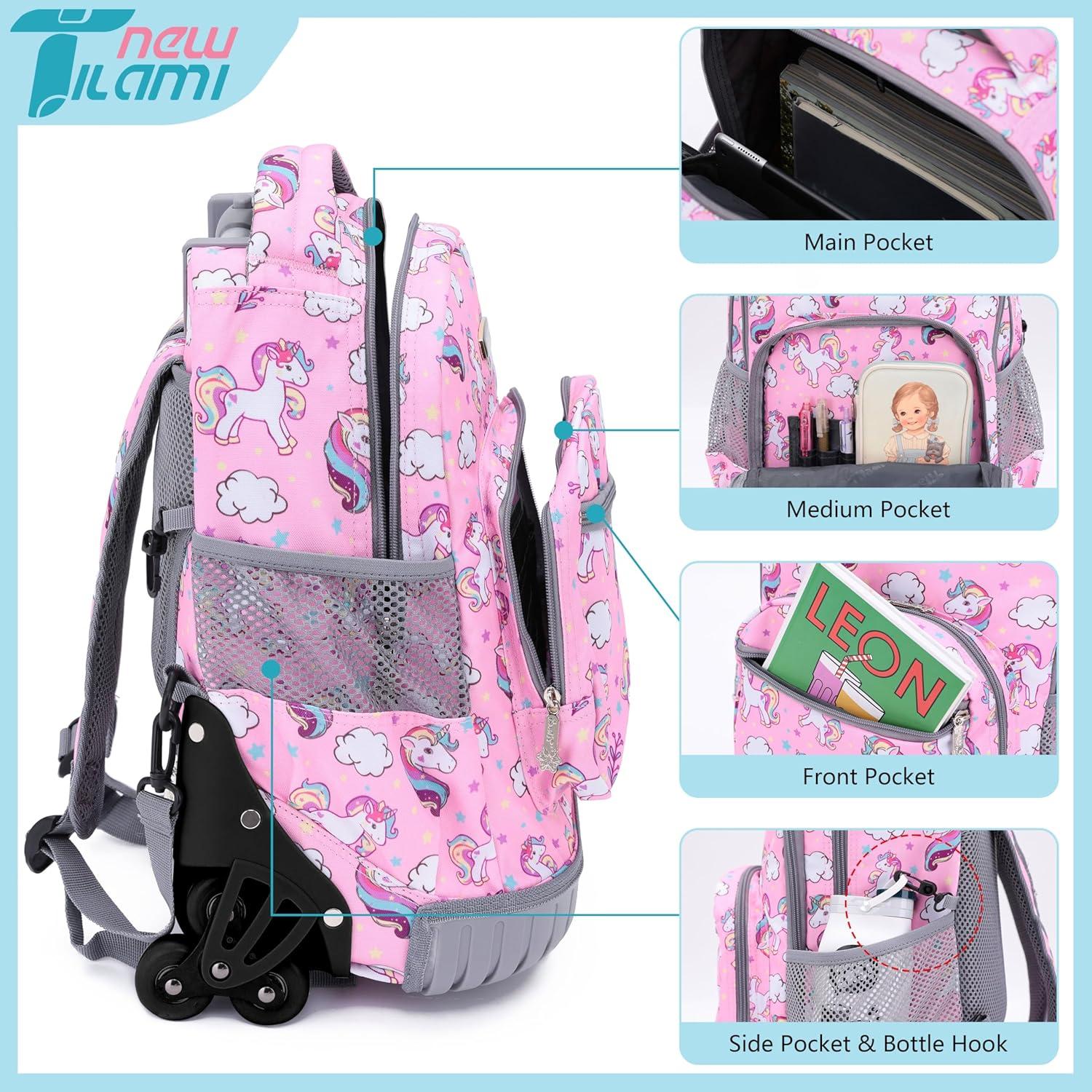 Mochila Rodante 16" NUEVO TILAMI Unicornio para Niños
