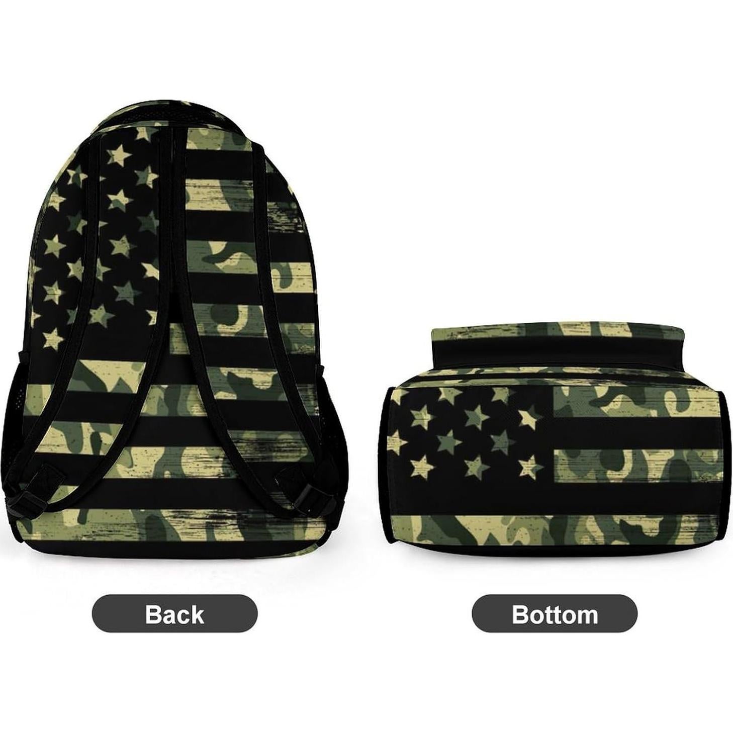Mochila Escolar Camuflada Bandera Americana Niños 40.6cm