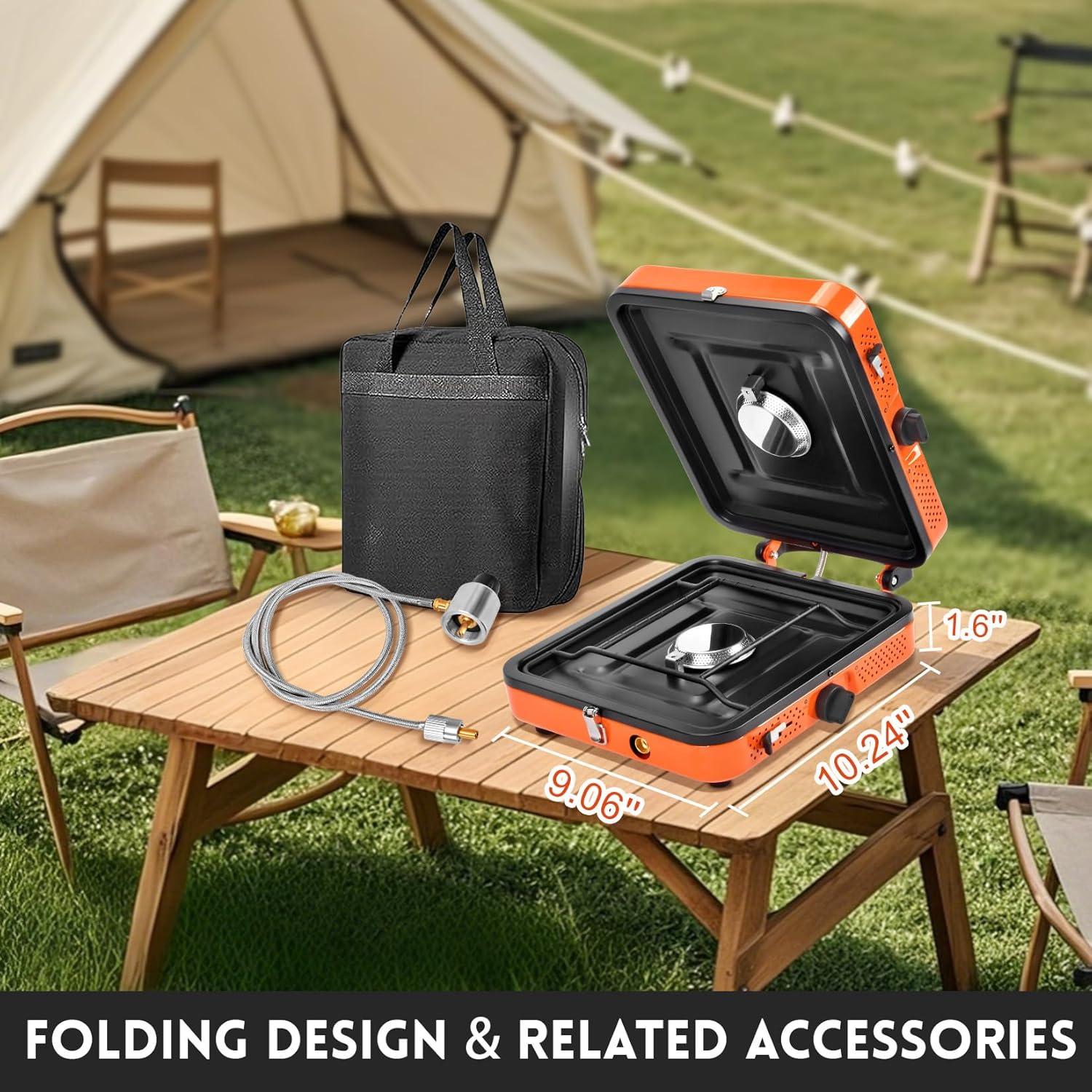 Estufa de Camping GGC 2 Quemadores Plegable 20,000 BTU Propano