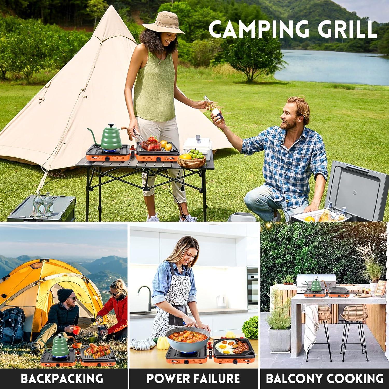 Estufa de Camping GGC 2 Quemadores Plegable 20,000 BTU Propano