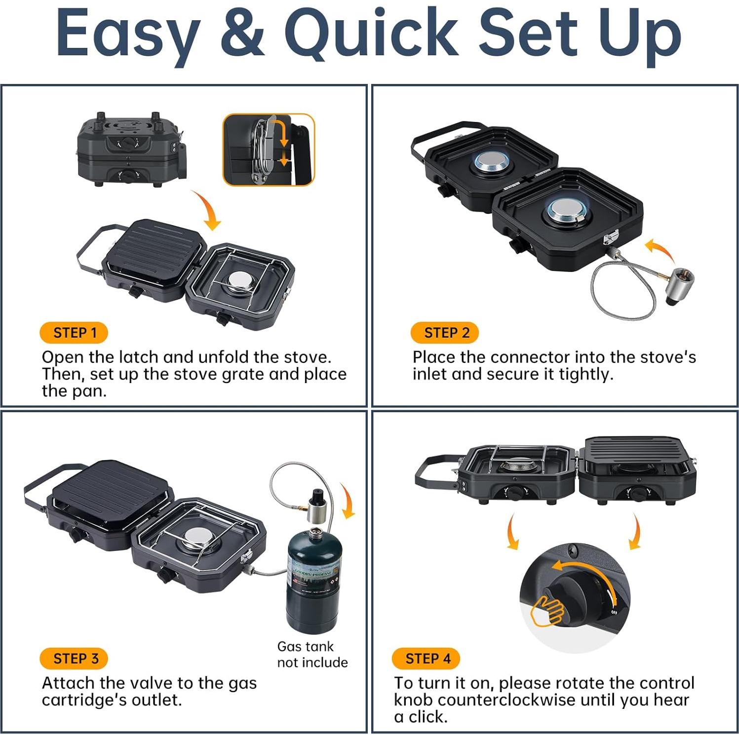 Estufa de Camping Propano Nice C 2 Quemadores 16,000 BTU