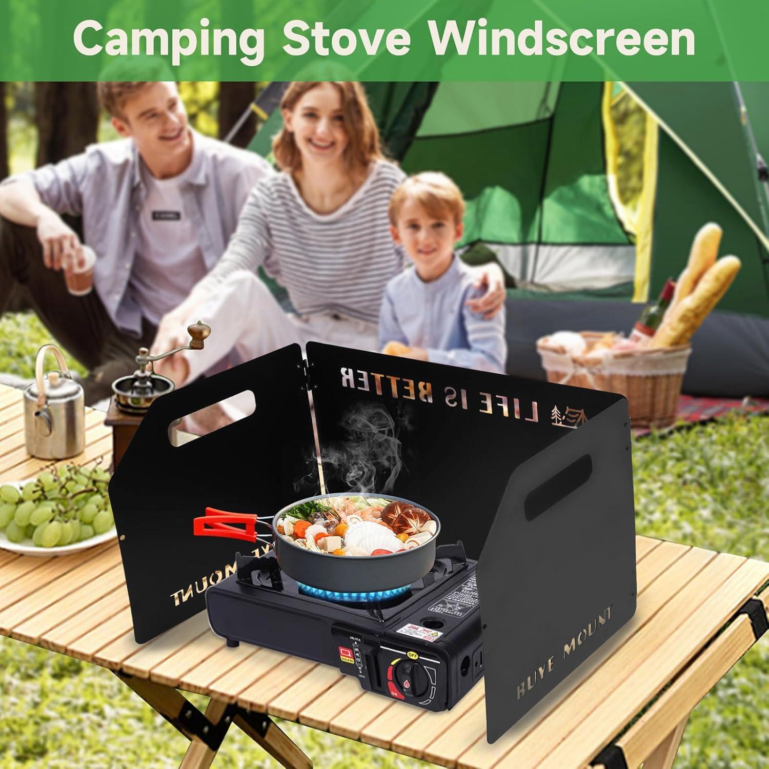 Paravientos GEEKHOM para Estufa de Camping 3 Paneles Plegable